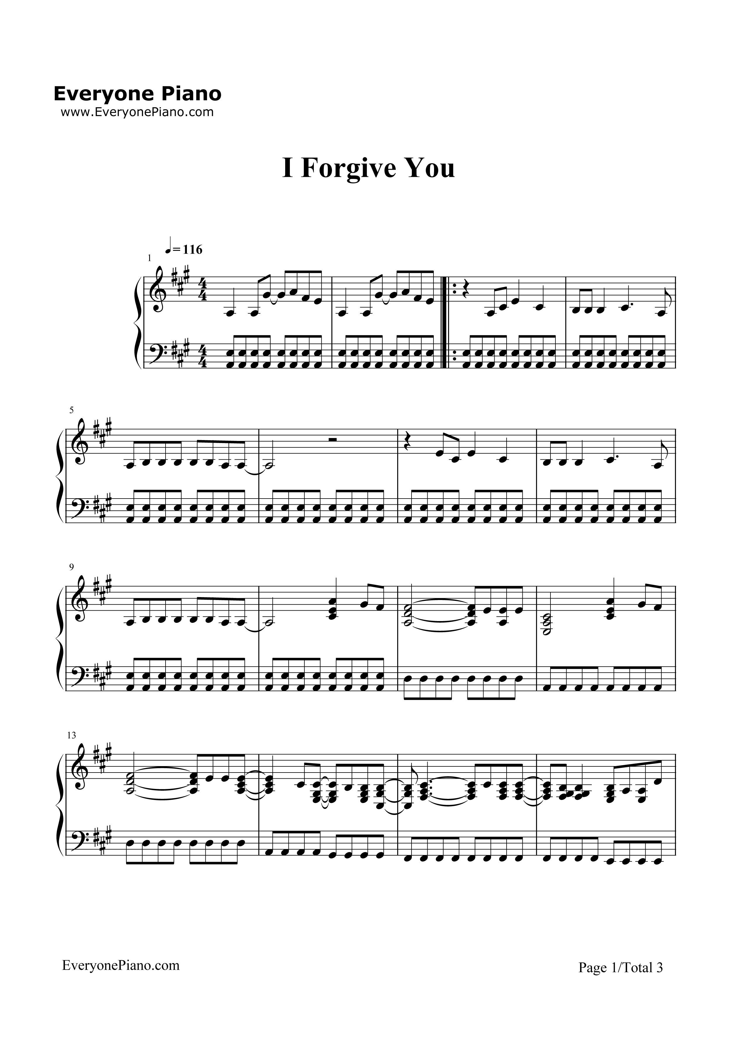 I Forgive You钢琴谱-Kelly Clarkson1