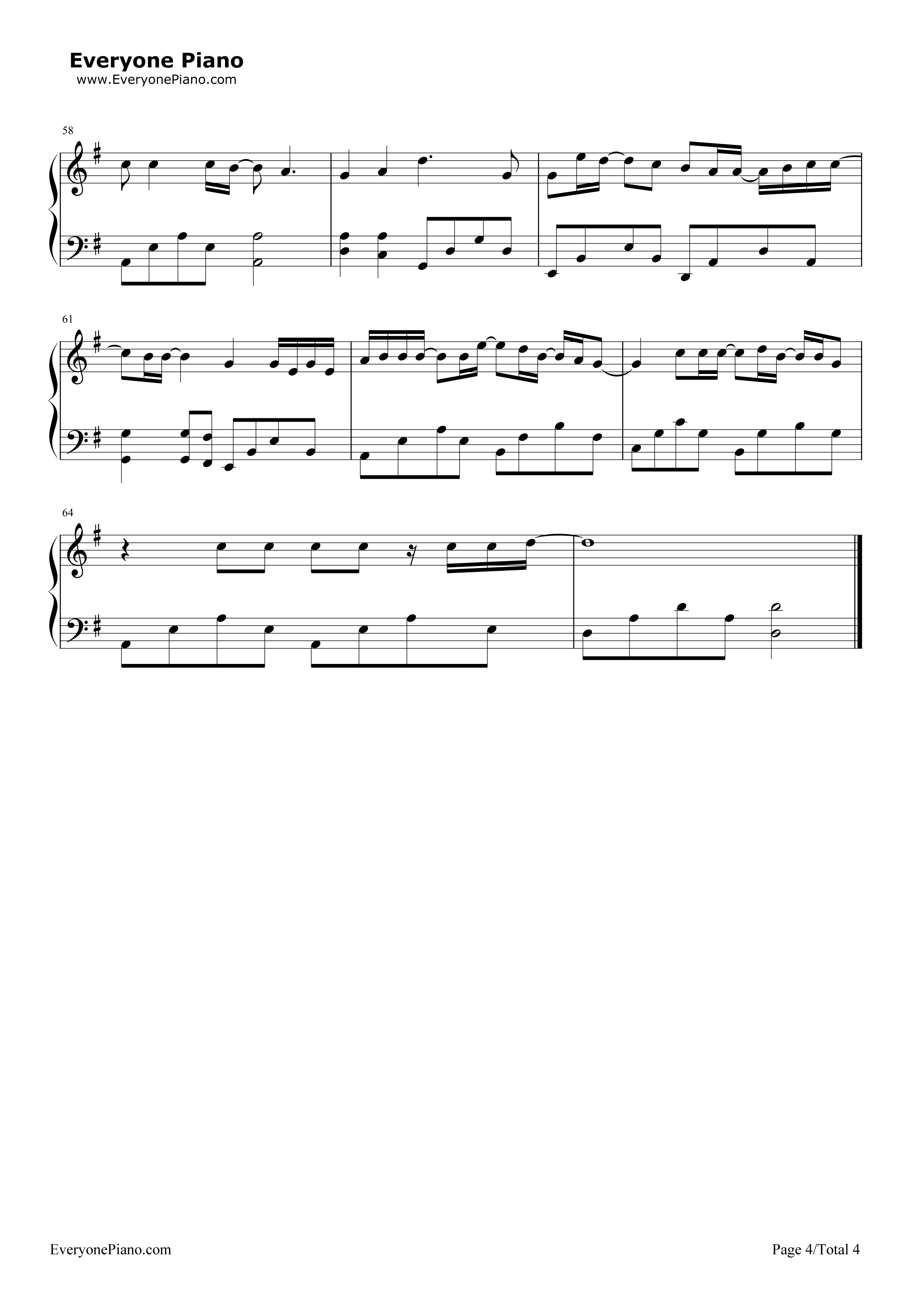 Hush钢琴谱-Lasse Lindh4