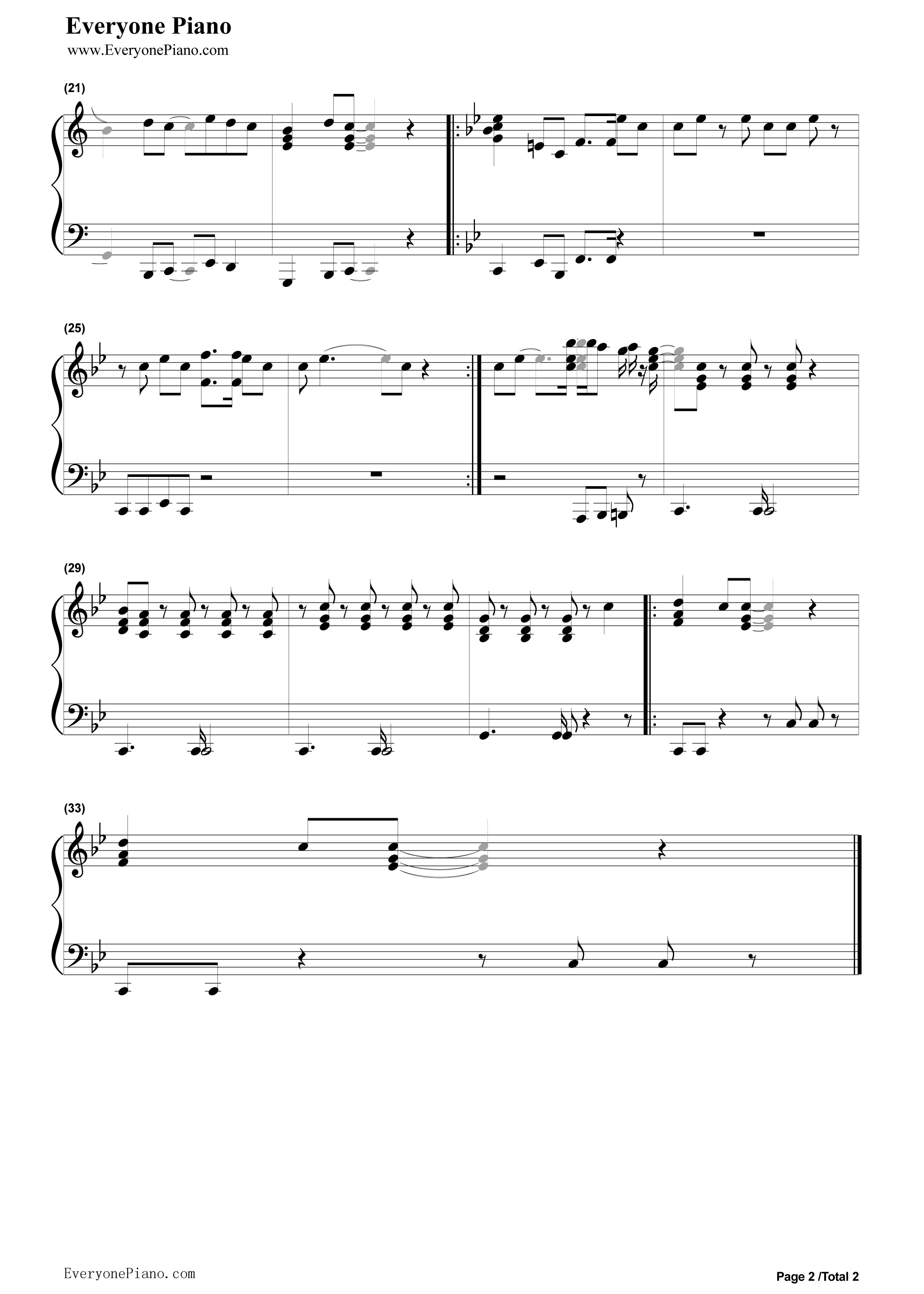 Lean on Me钢琴谱-Bill Withers2