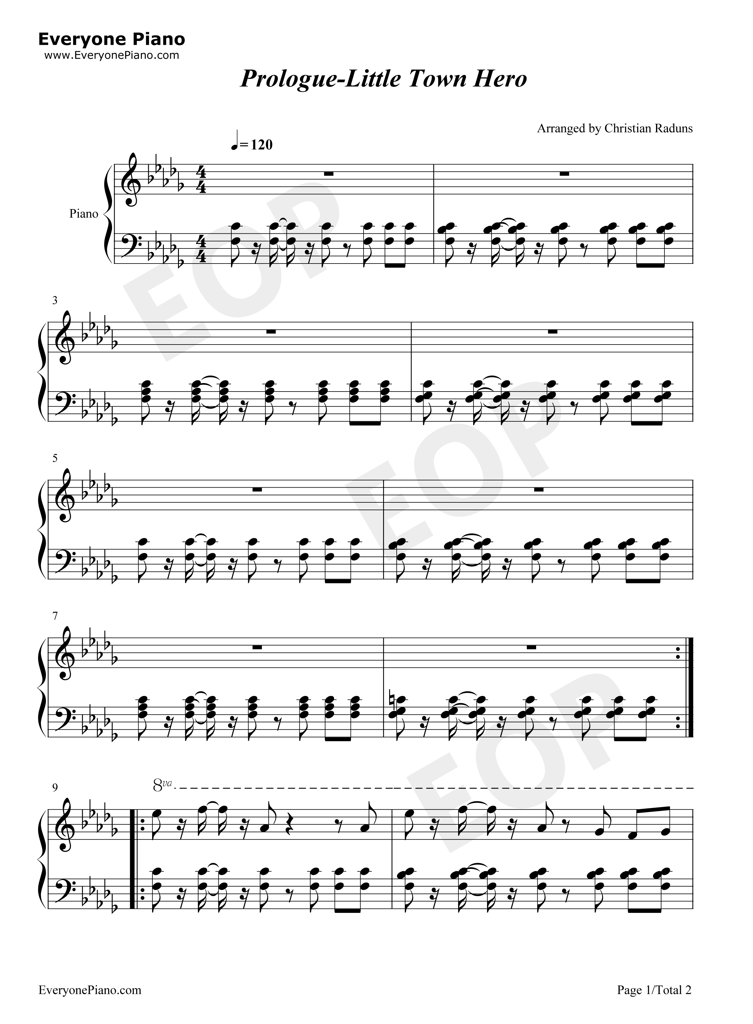 Prologue钢琴谱-Toby Fox1