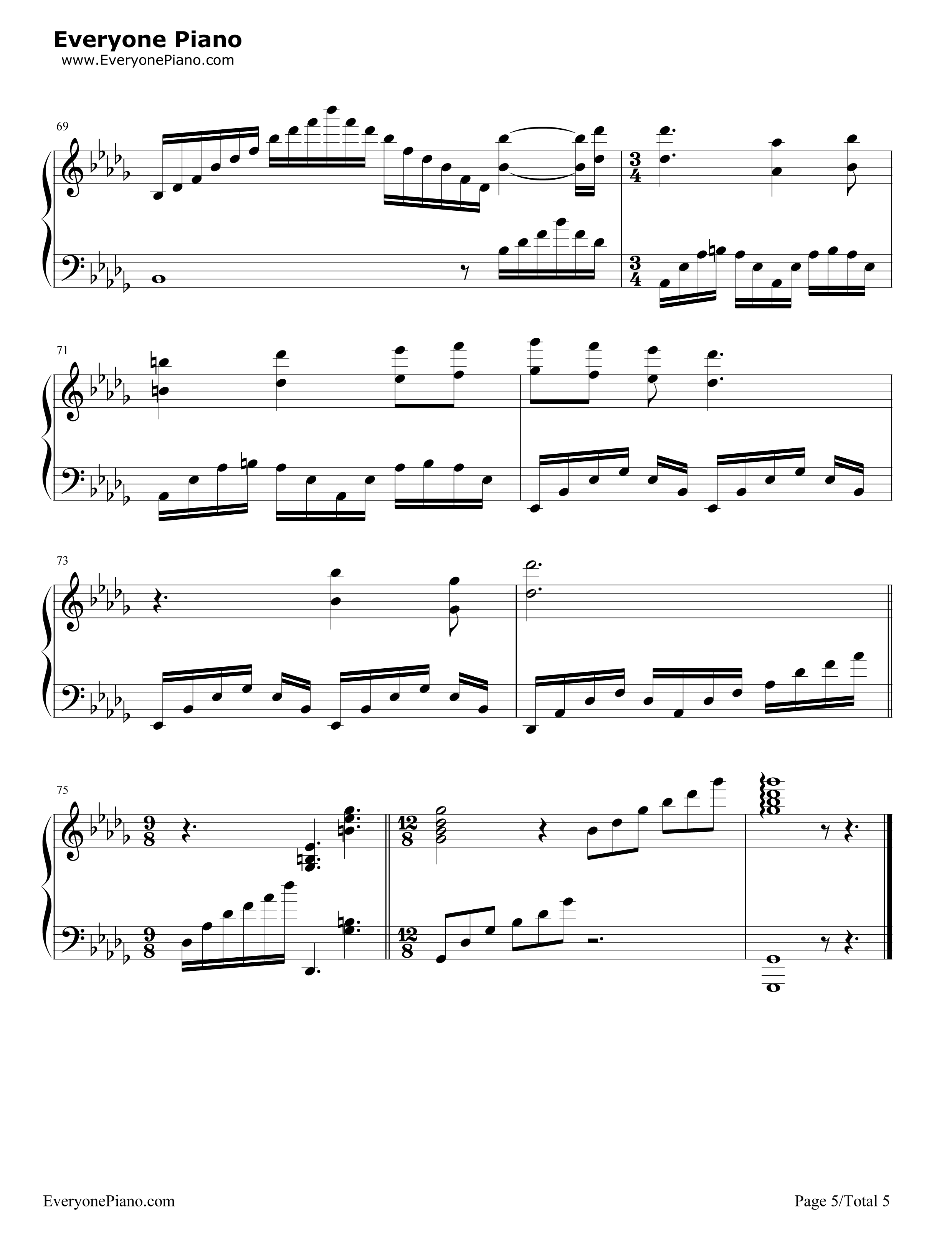 记忆MEMORY钢琴谱-理查德•克莱德曼5