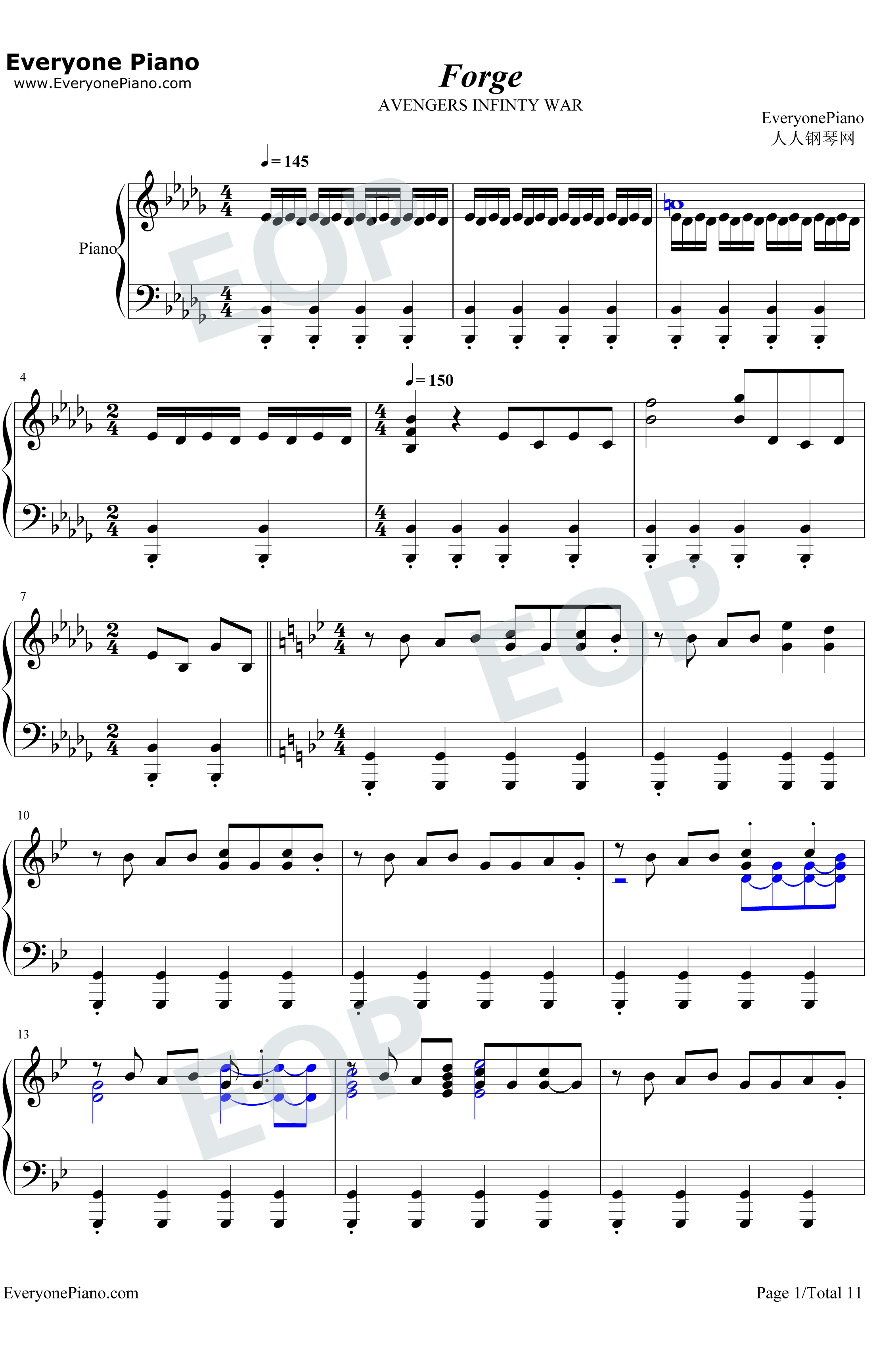 Forge钢琴谱-Alan Silvestri1