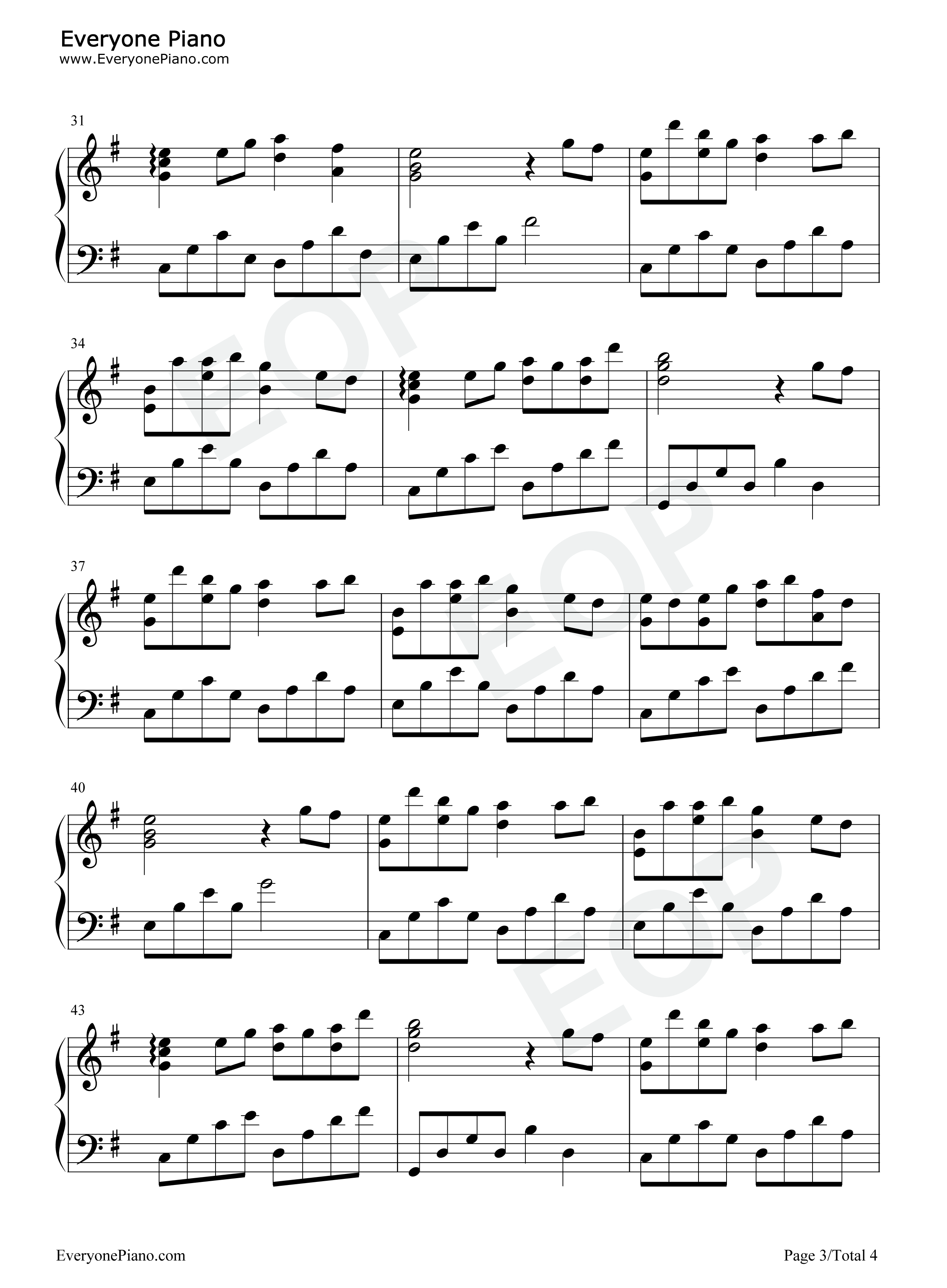 谪仙钢琴谱-伊格赛听 叶里 回音哥3