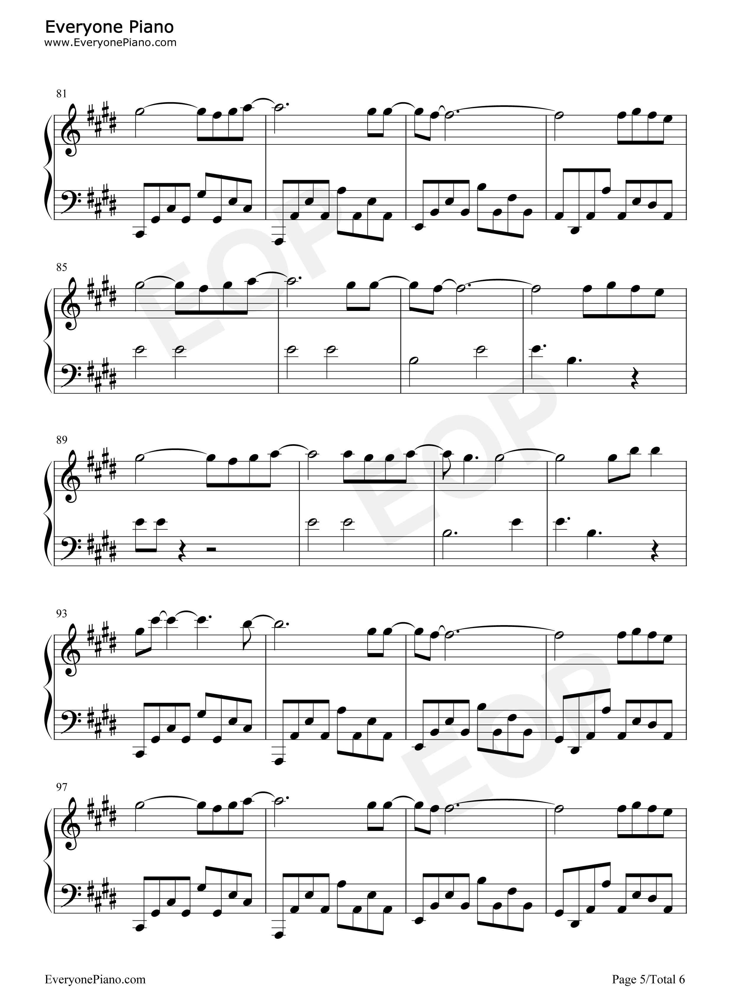 Control钢琴谱-Zoe Wees5