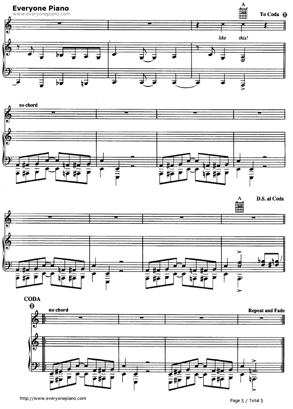 Walk This Way钢琴谱-Aerosmith5