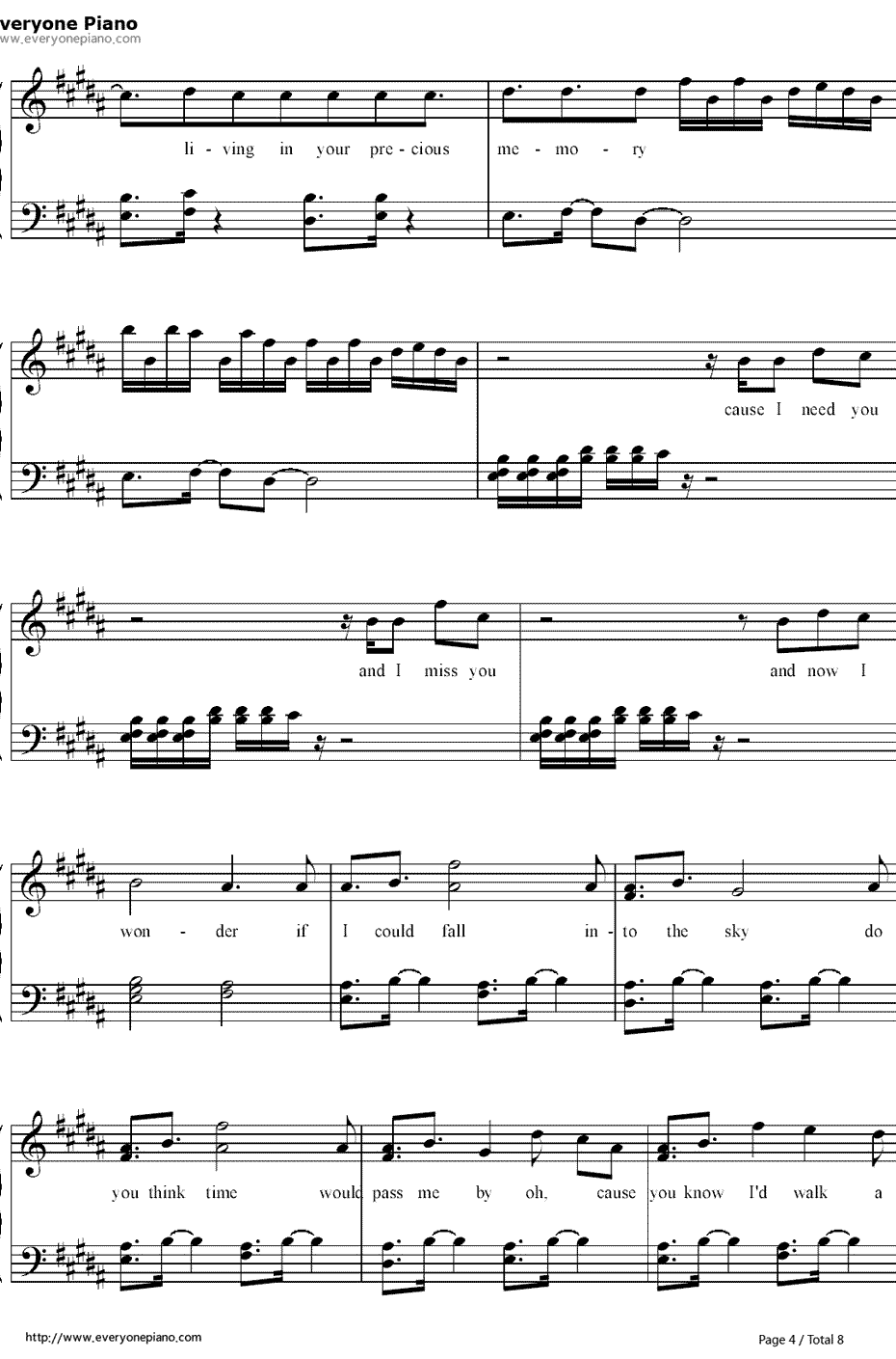 AThousandMiles钢琴谱-VanessaCarlton4