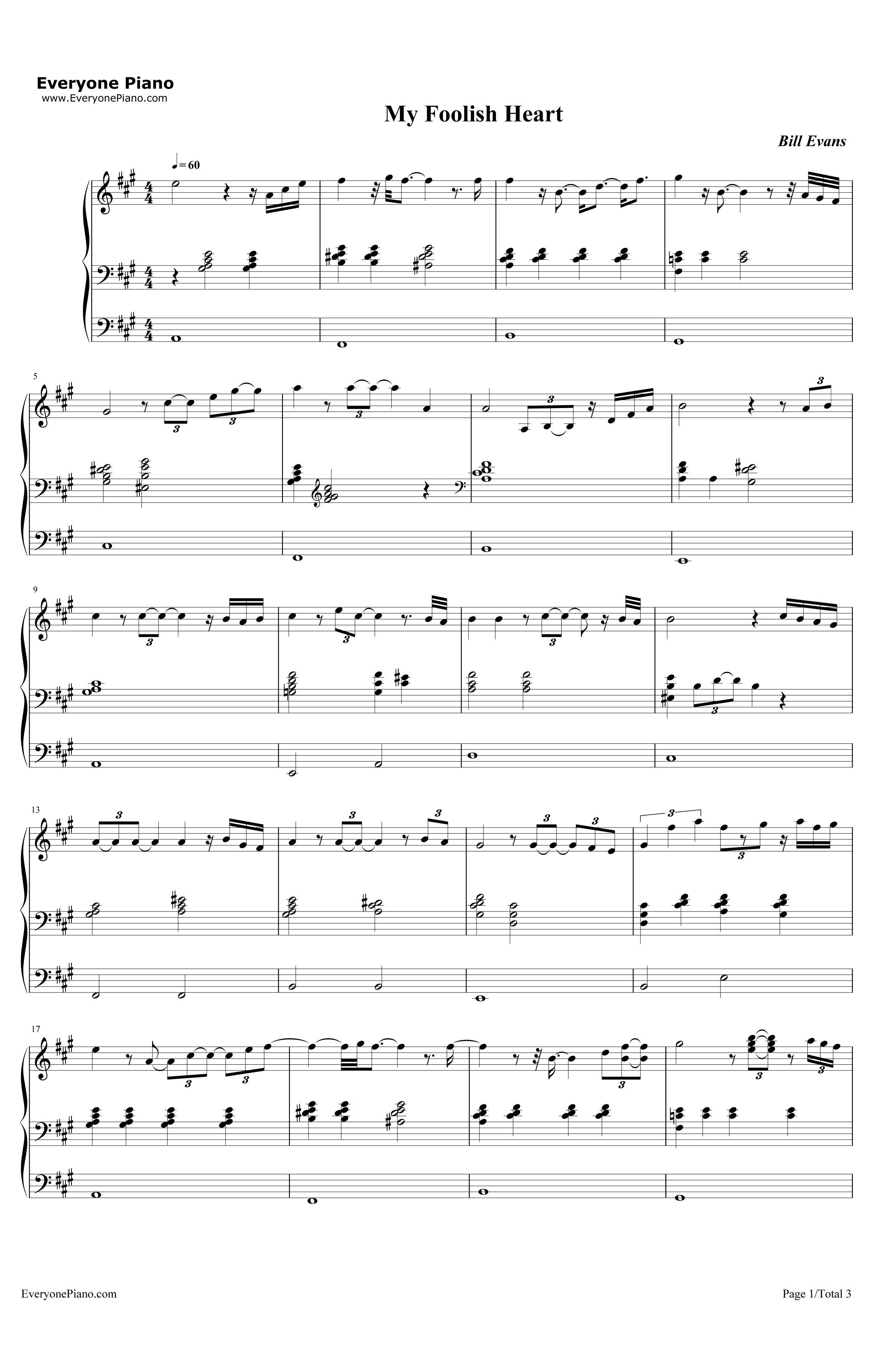 MyFoolishHeart钢琴谱-BillEvans1