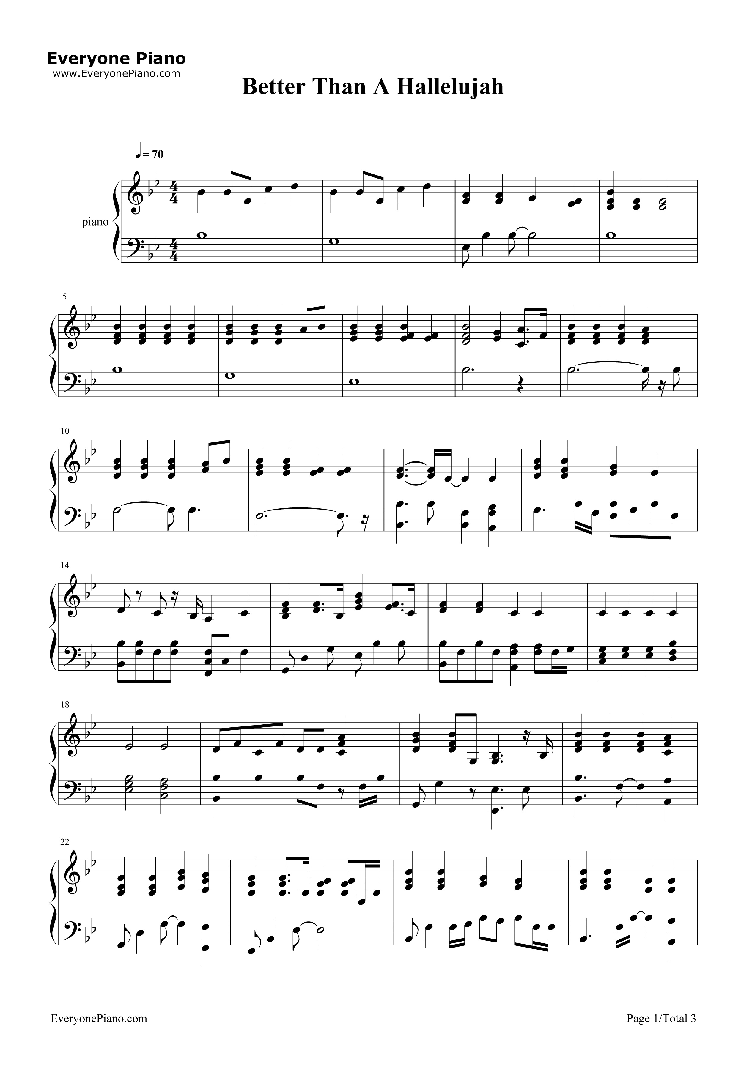 Better Than A Hallelujah钢琴谱-Sarah Hart1