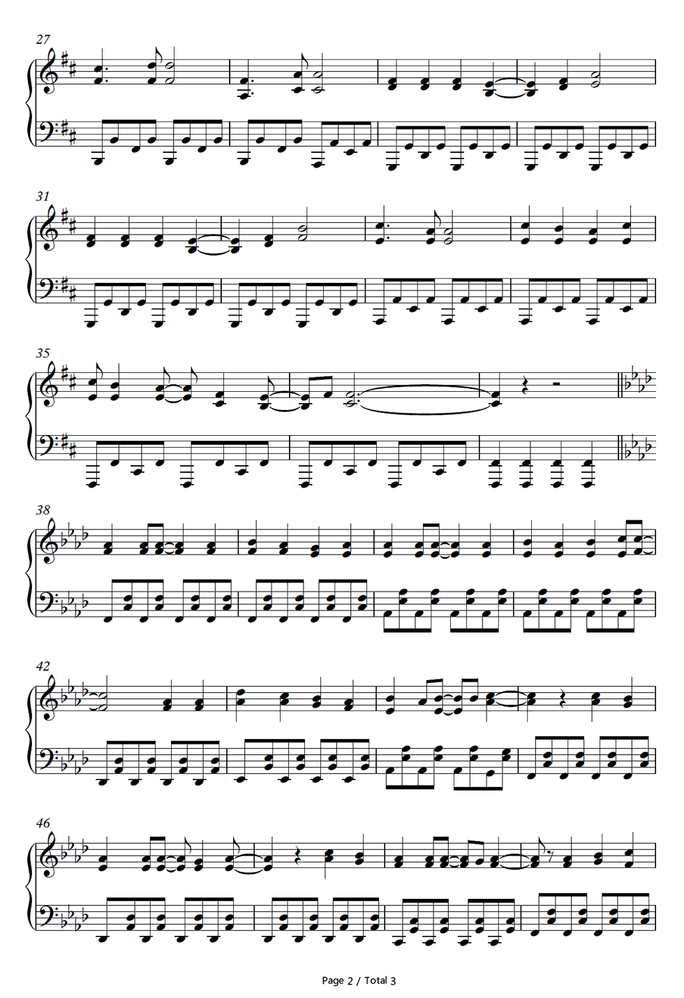 Heavenly blue钢琴谱-Kalafina2