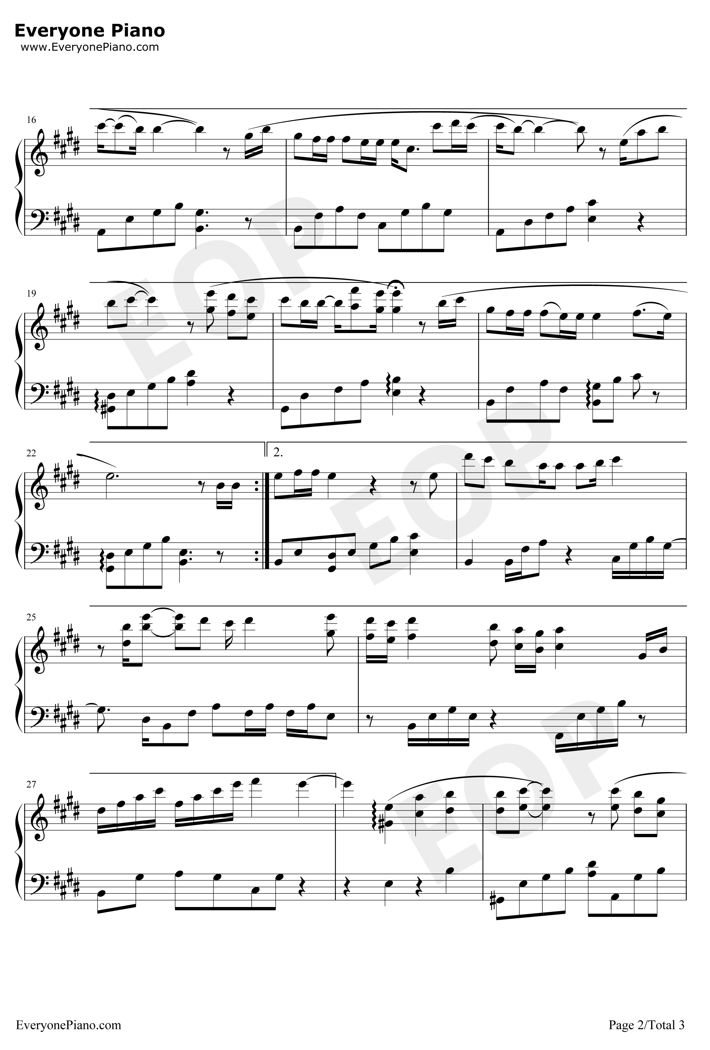 答应不爱你钢琴谱-郑中基-仙剑3插曲2