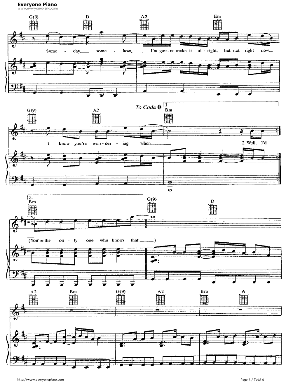 Someday钢琴谱-Nickelback3