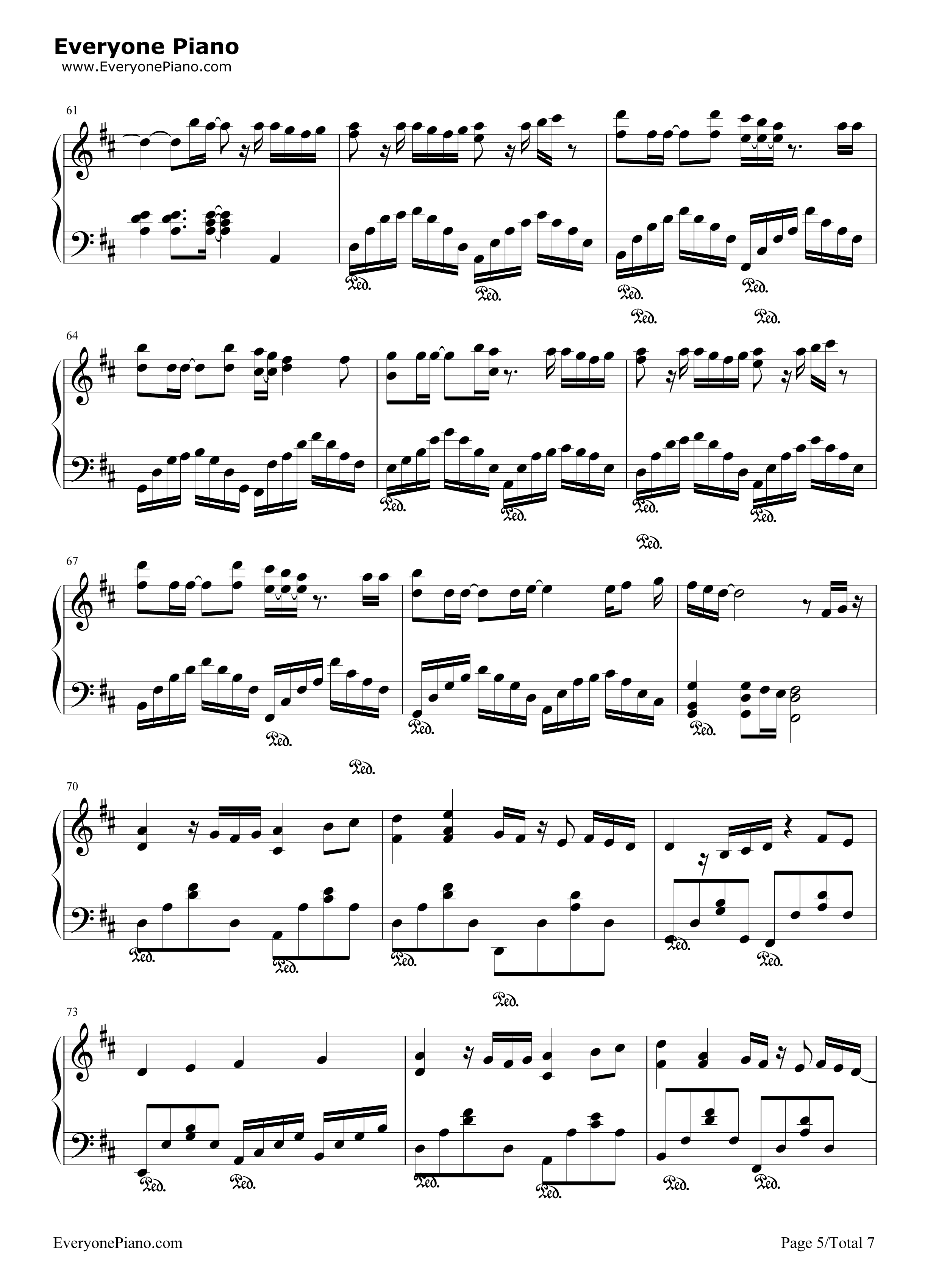 明日への扉钢琴谱-I WISH5