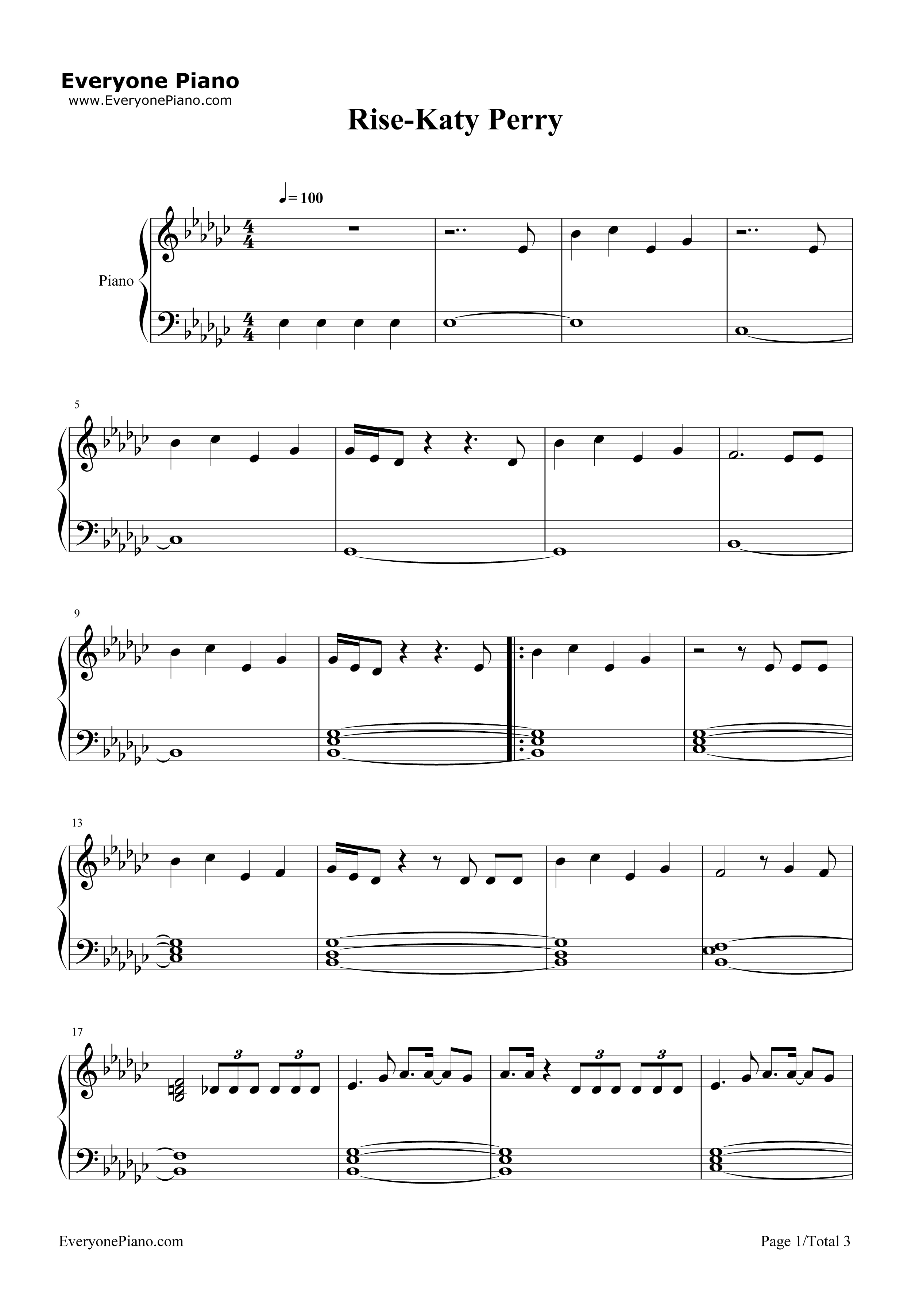 Rise钢琴谱-Katy Perry1