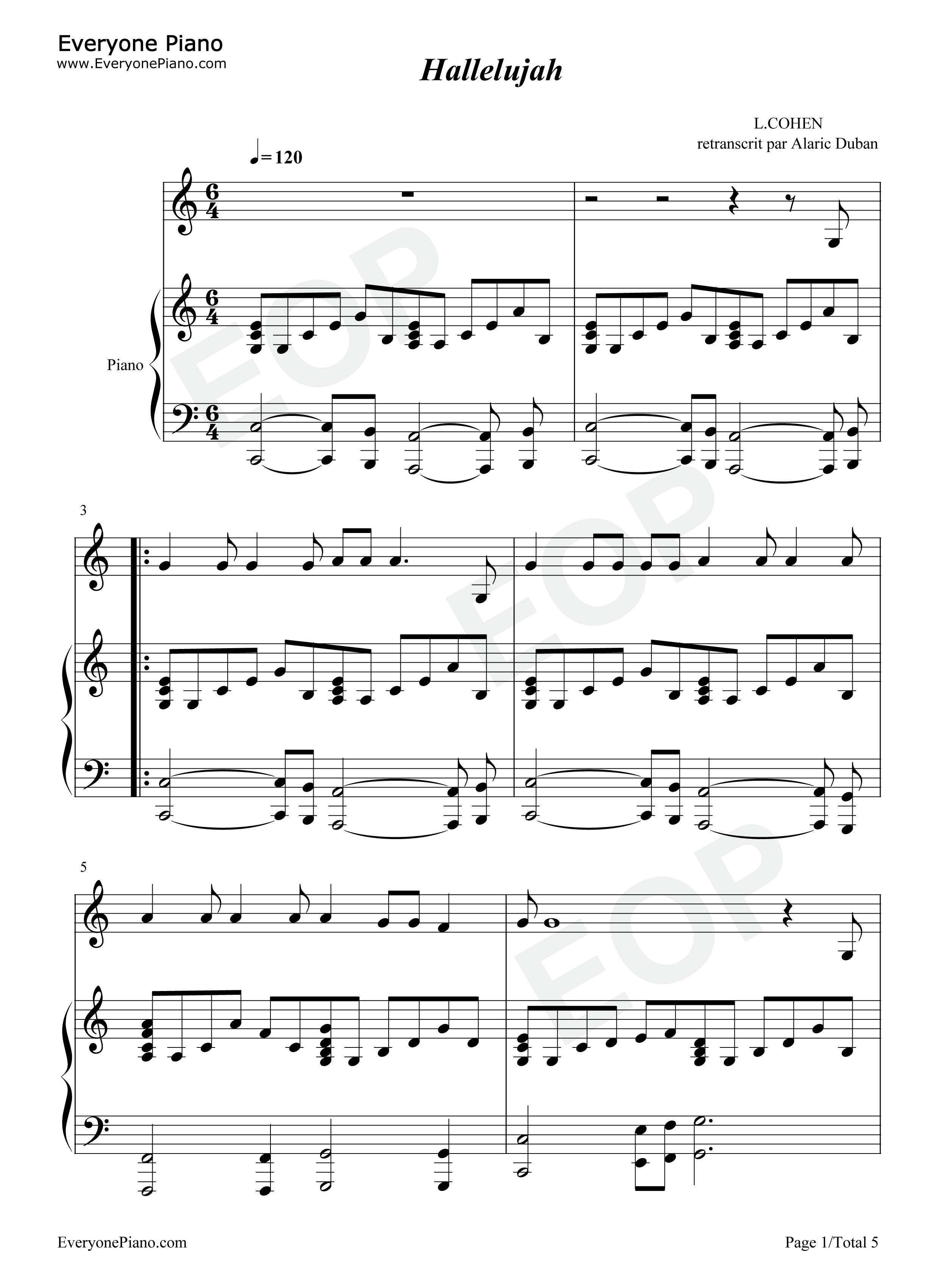Hallelujah钢琴谱-Rufus Wainwright1