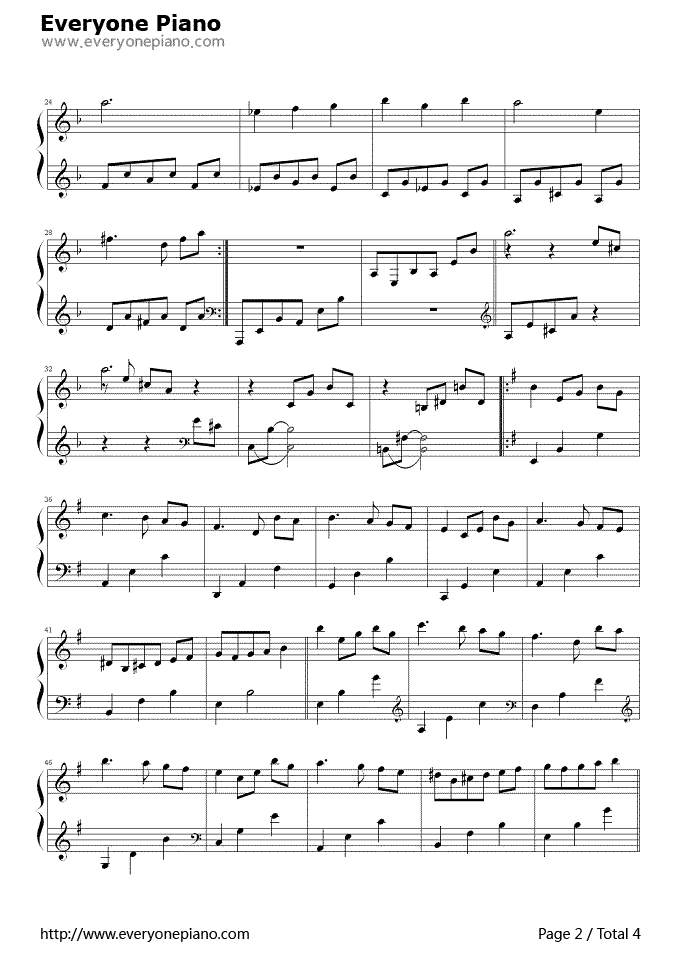林中漫步钢琴谱-理查德·克莱德曼  Richard Clayderman2