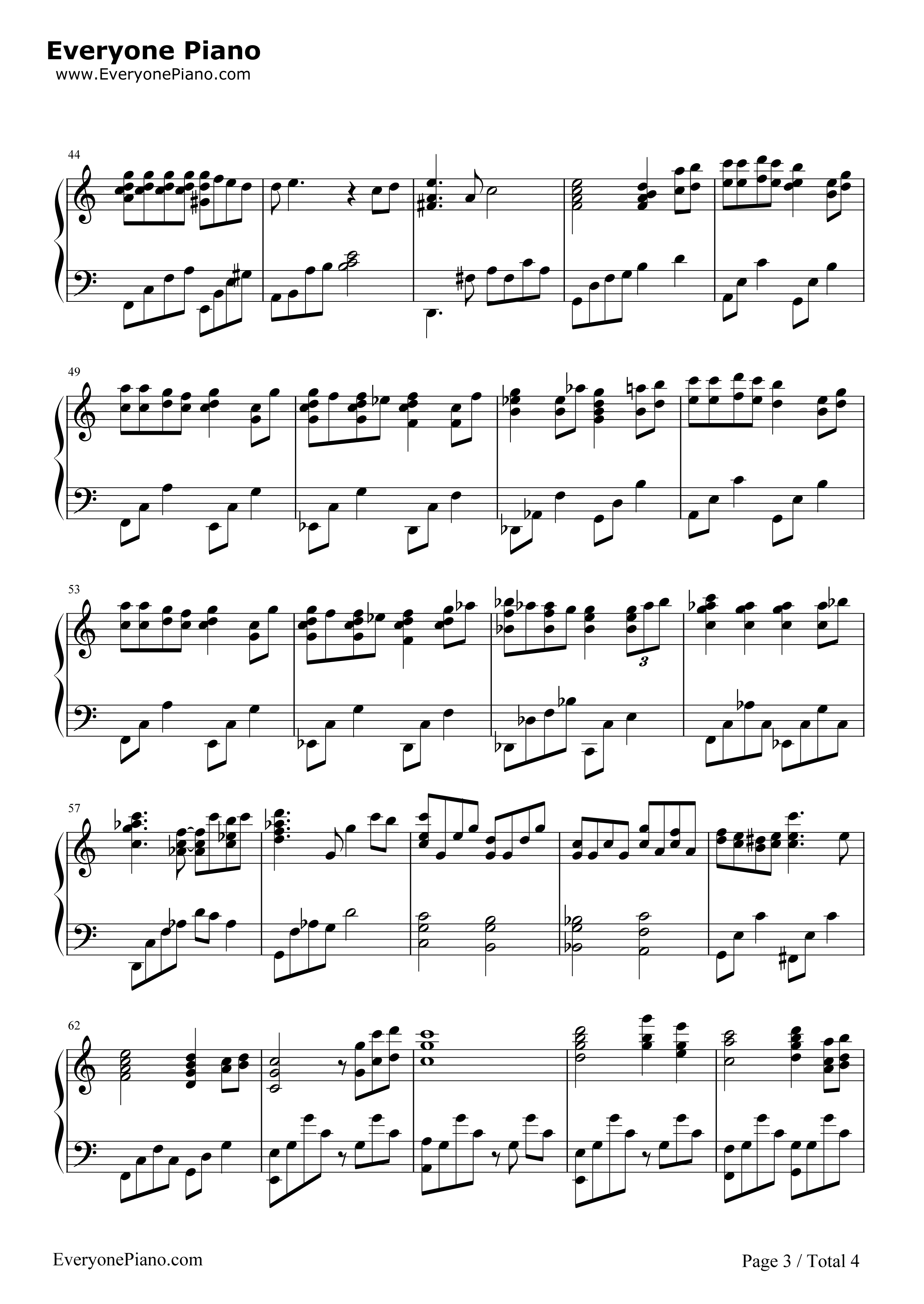 那一天的河川钢琴谱-久石让  Joe Hisaishi 宫崎骏3