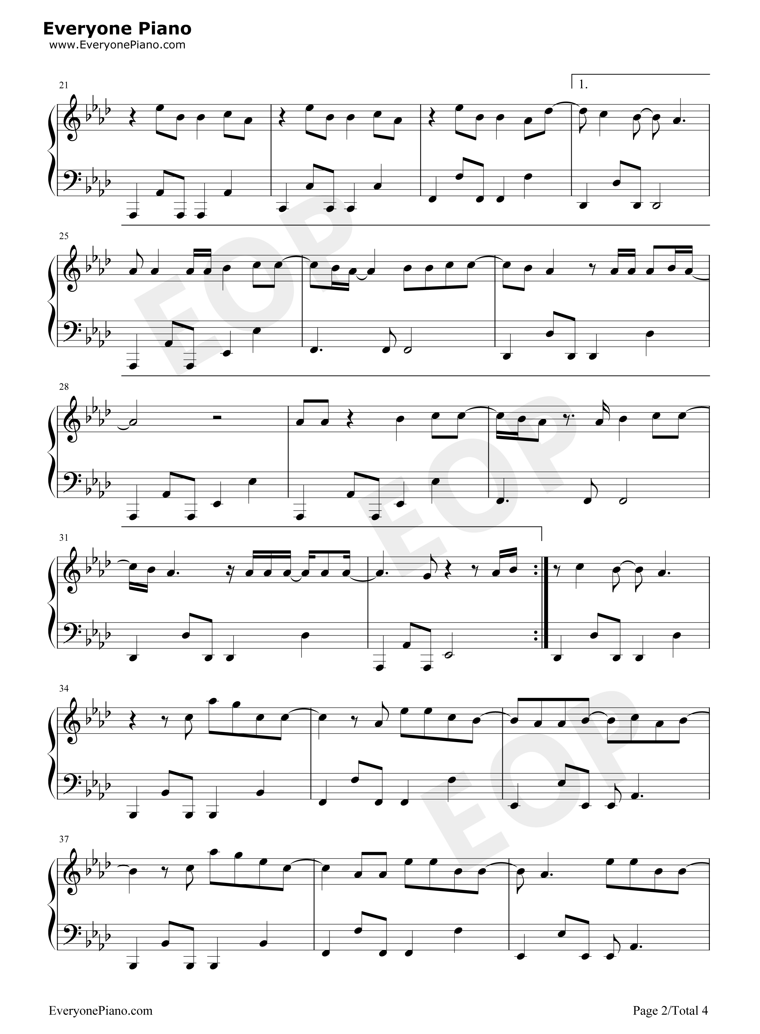 Never Say Never钢琴谱-The Fray2
