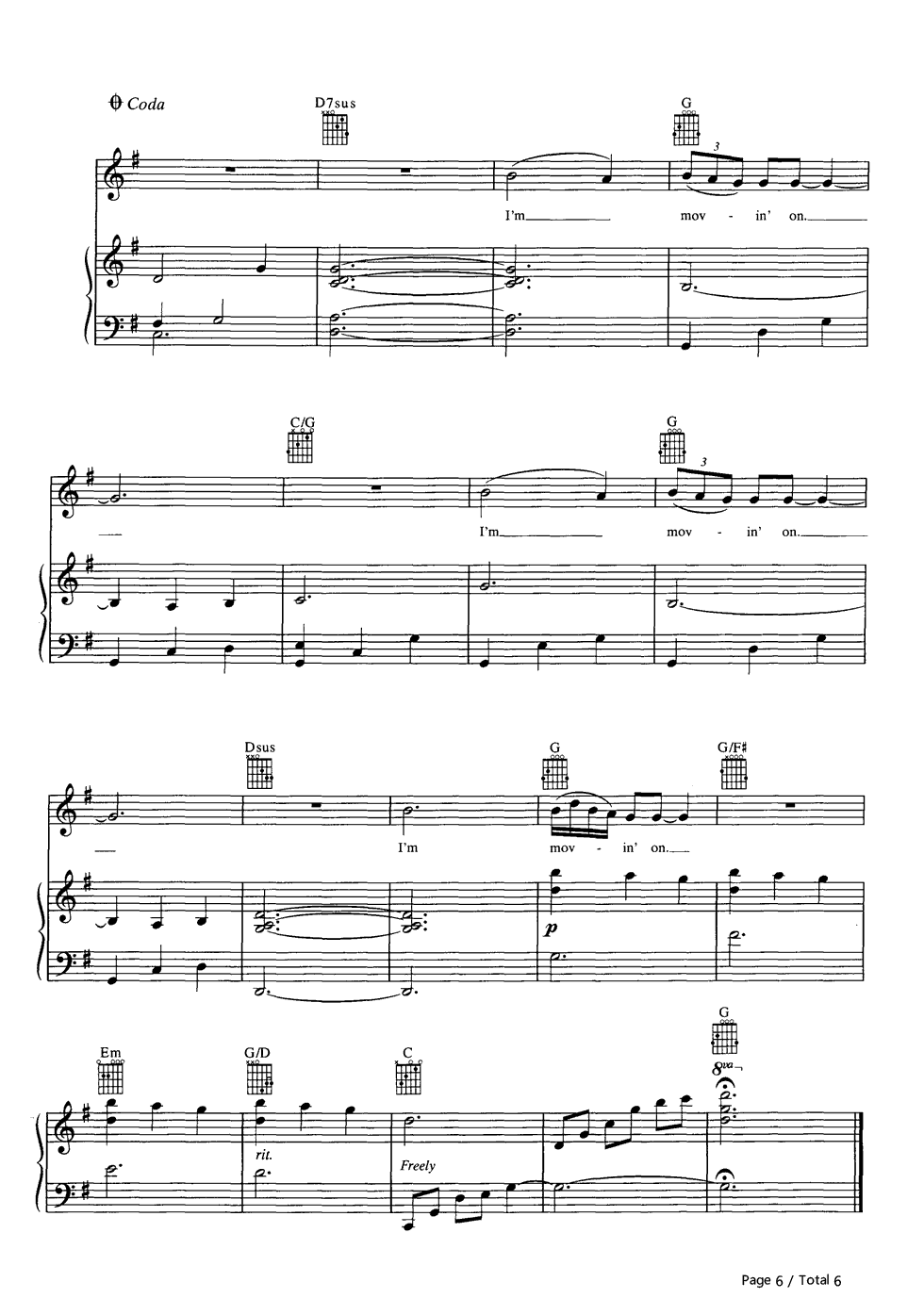 I'm Movin' On钢琴谱-Rascal Flatts6