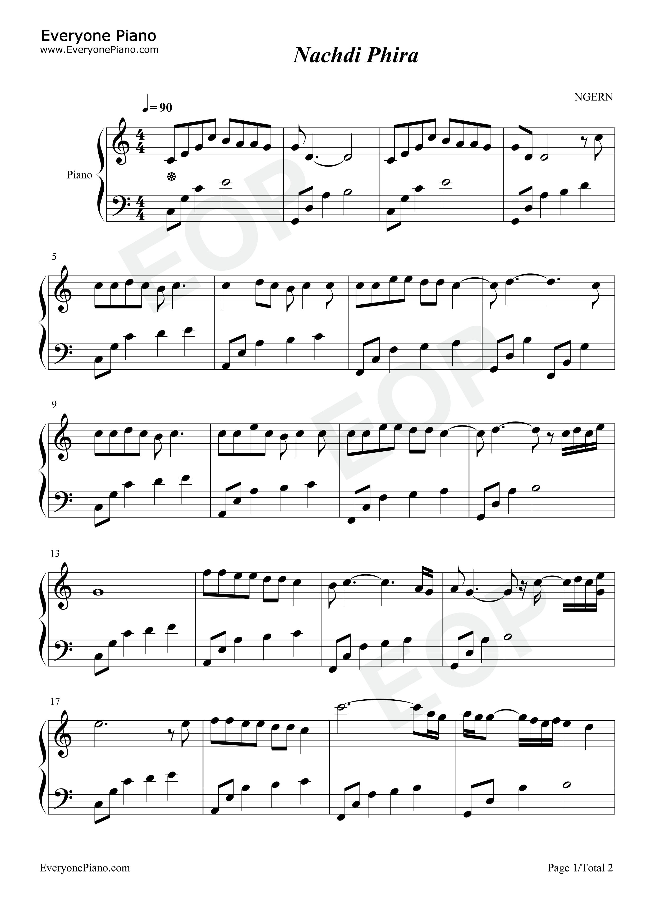 Nachdi Phira钢琴谱-Meghna Mishra1