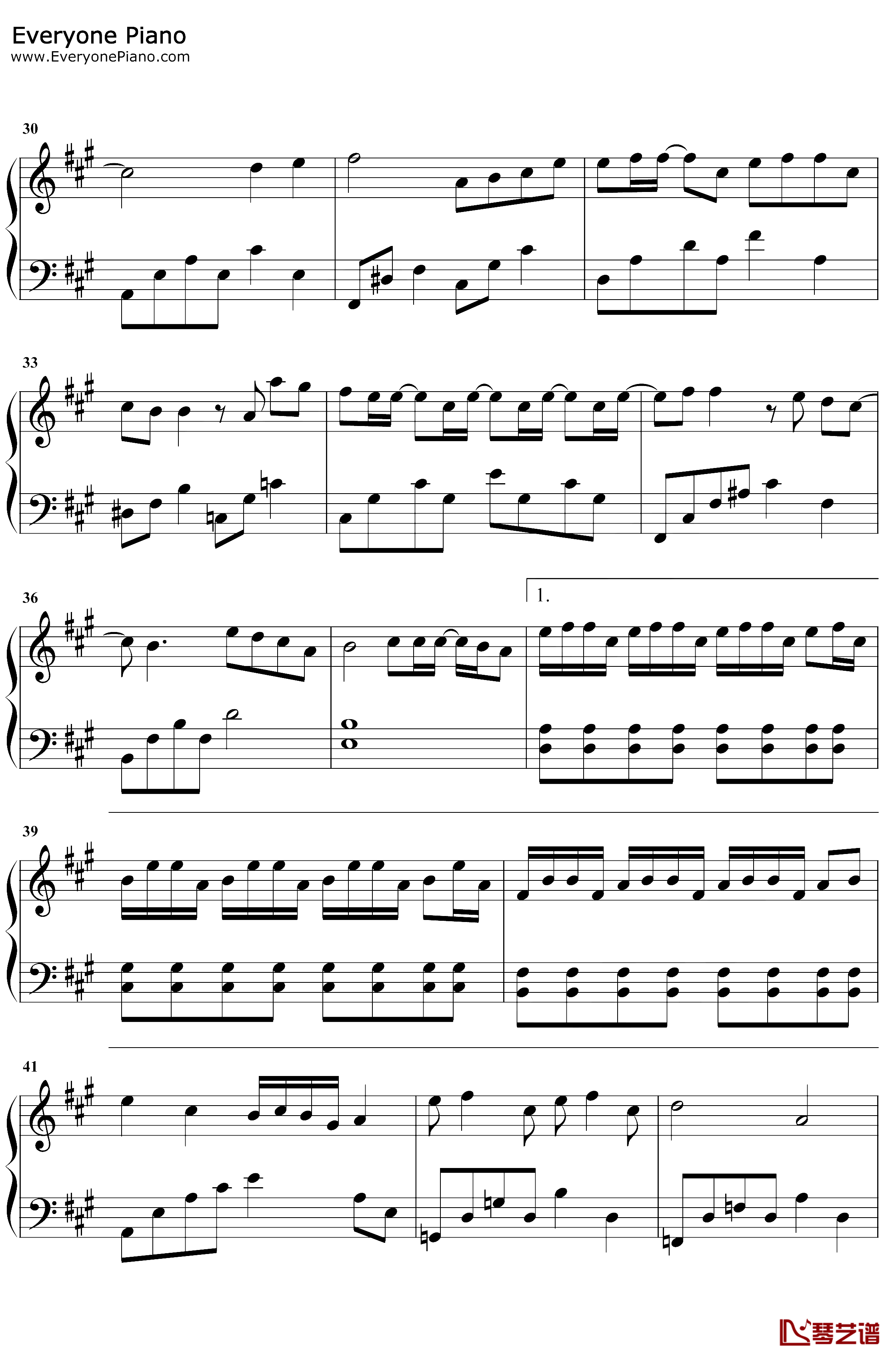 伤隐钢琴谱-董又霖-两世欢插曲3