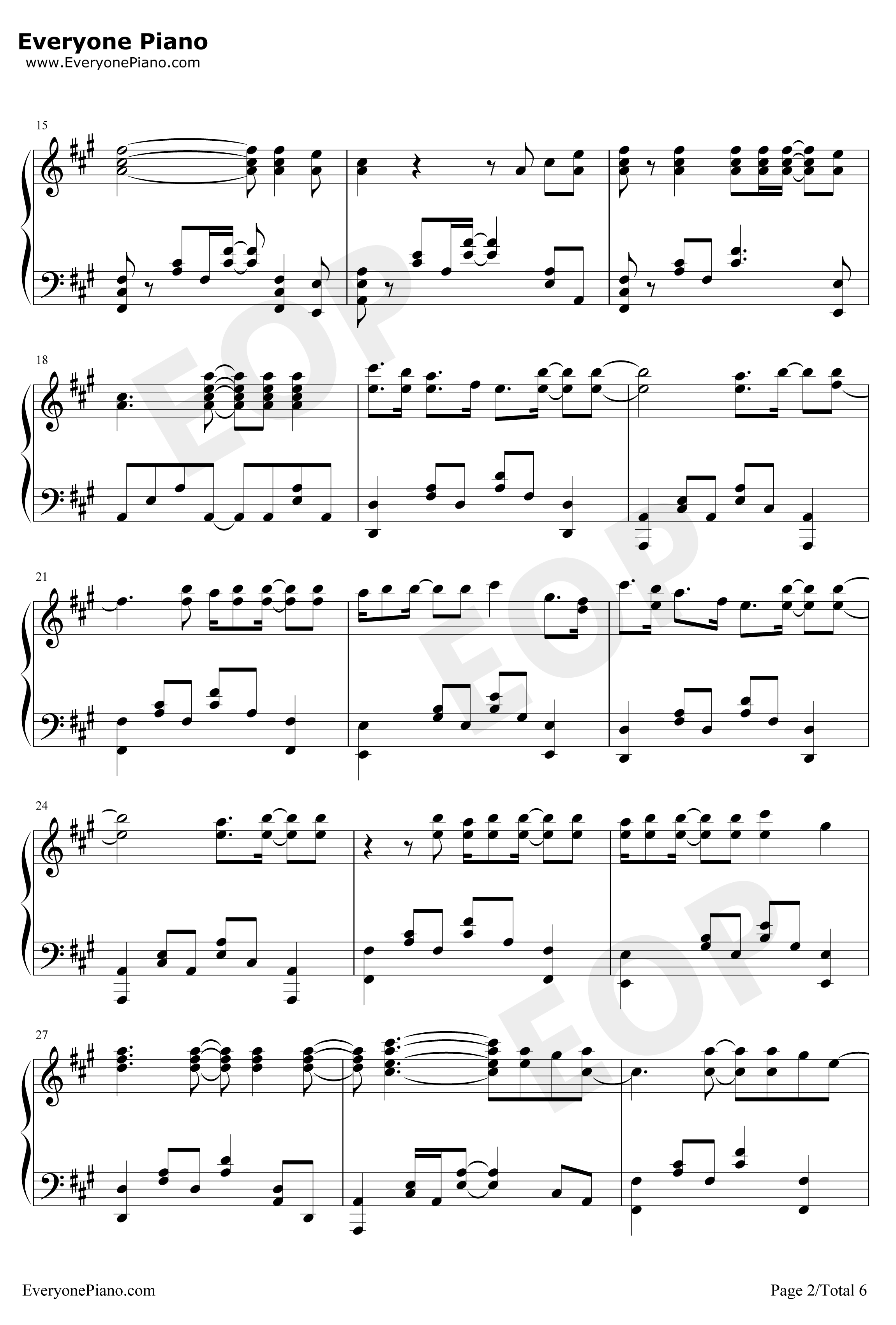 Smile钢琴谱-AvrilLavigne2