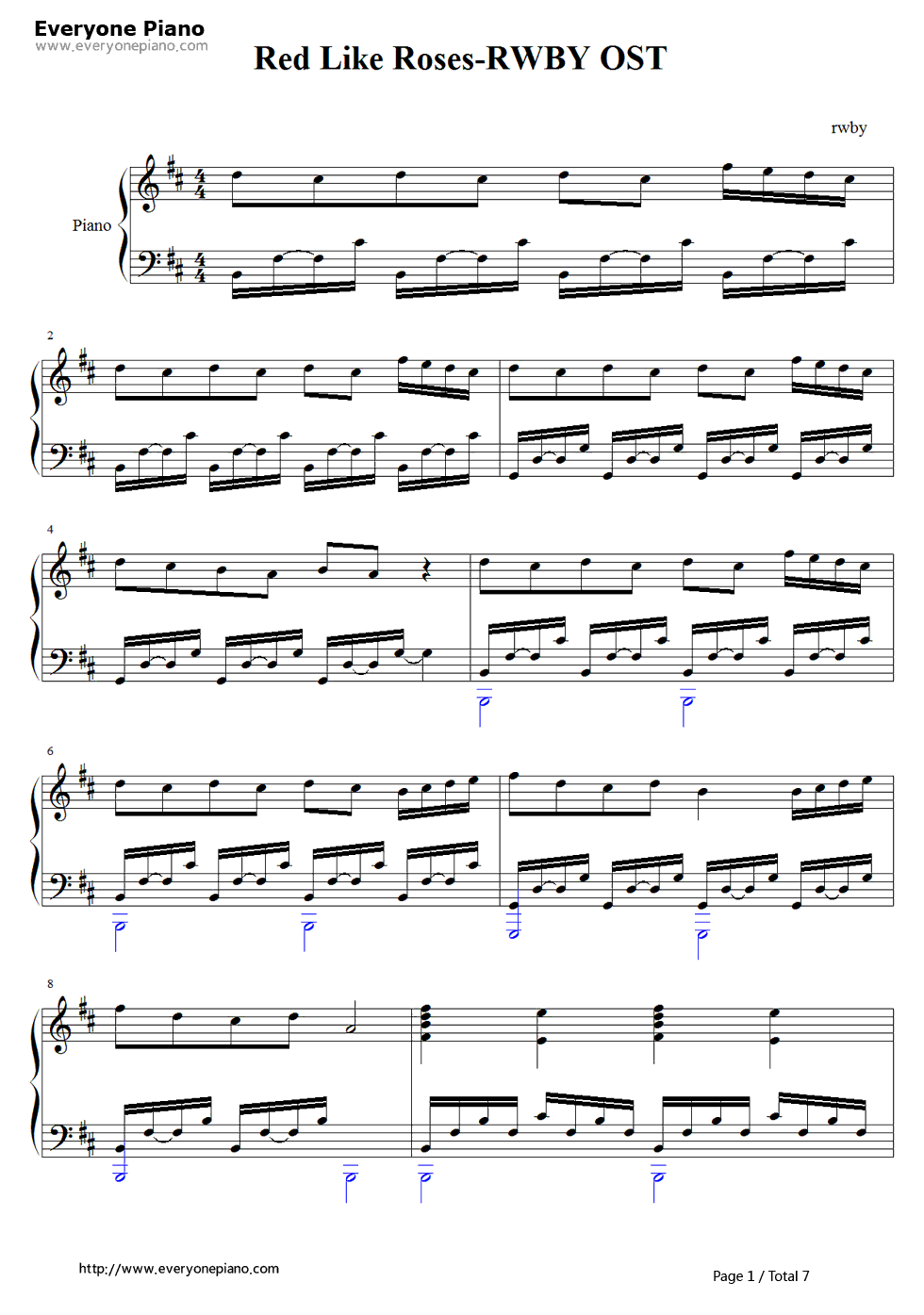 Red Like Roses钢琴谱-Casey Lee Williams1