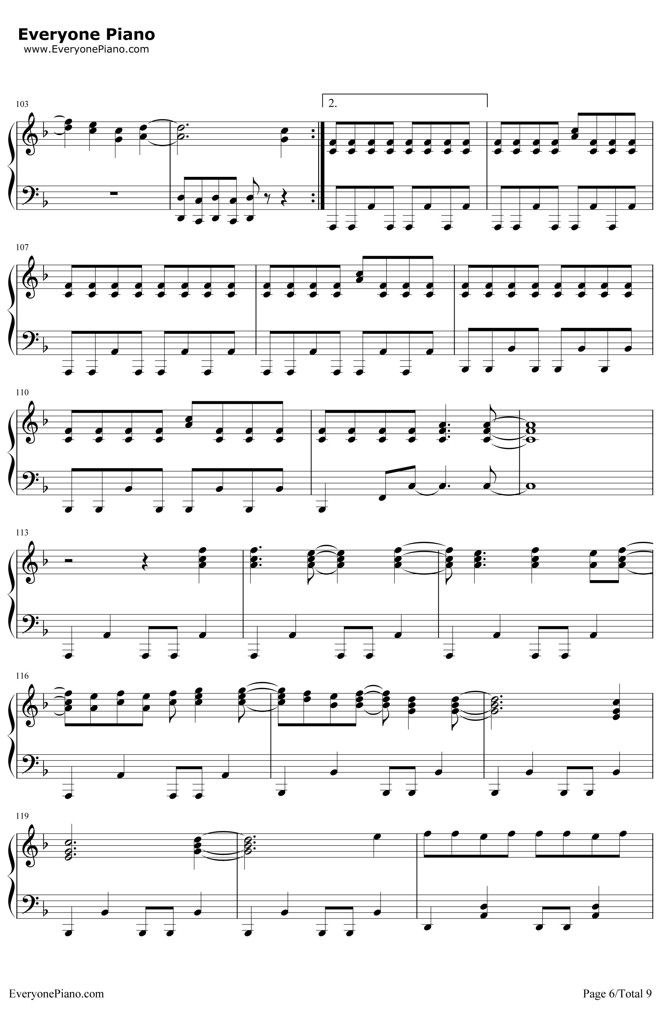 からくり卍ばーすと钢琴谱-镜音リンAppend6