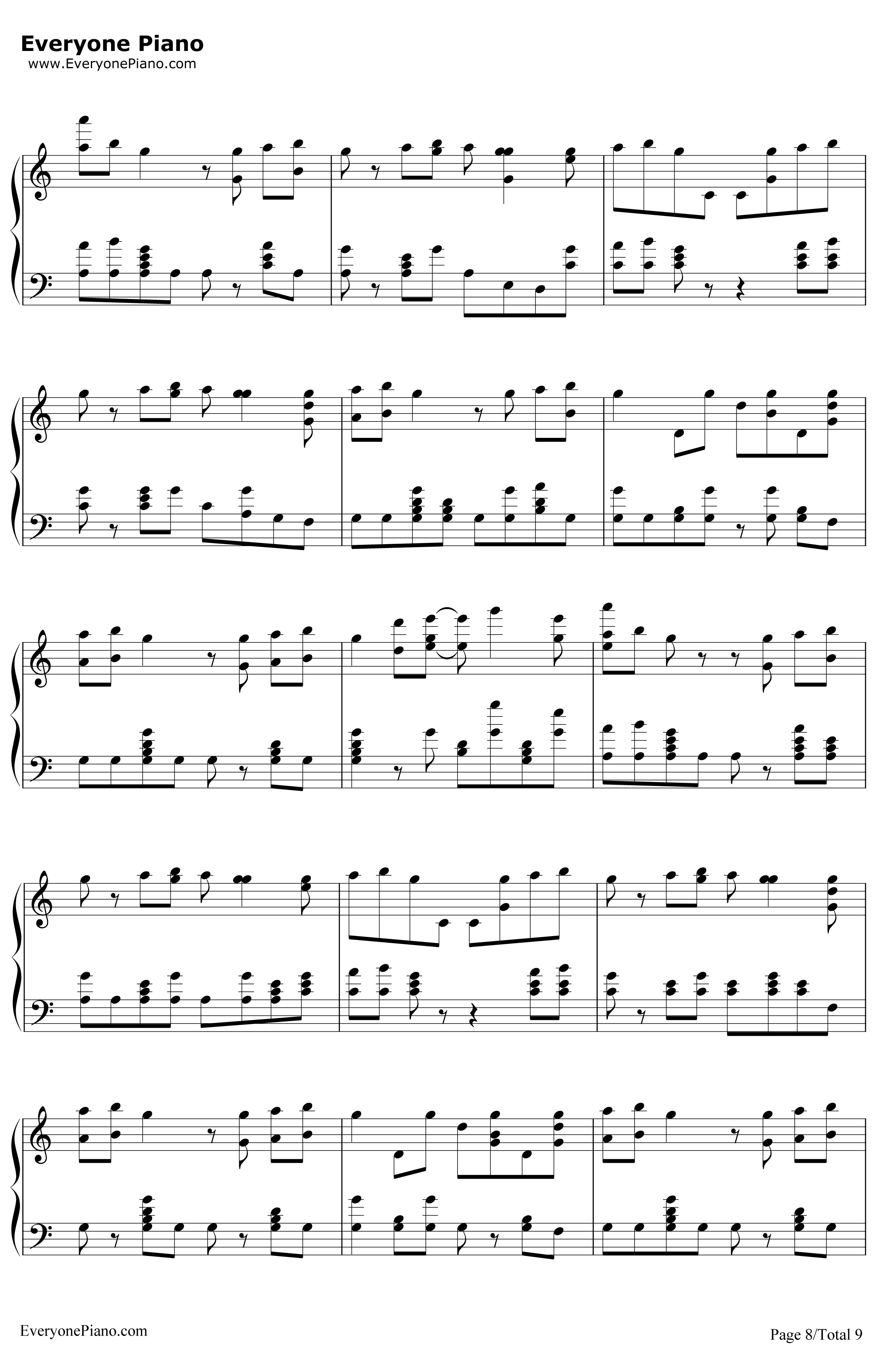 ShakeItOff钢琴谱-TaylorSwift8