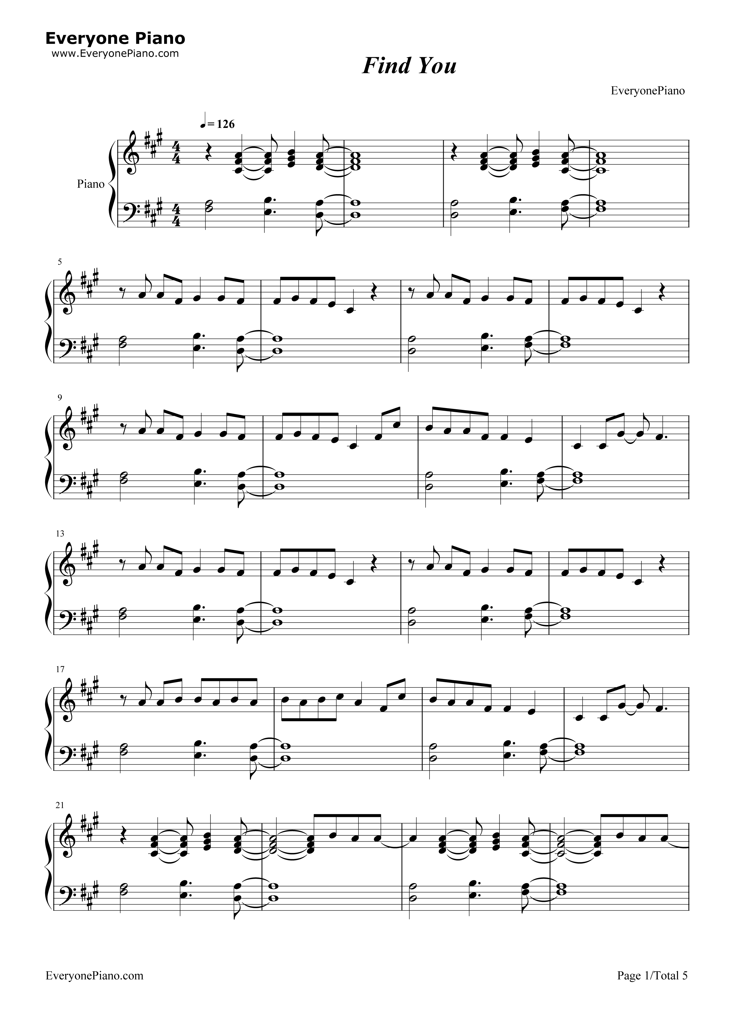 Find You钢琴谱-Nick Jonas1