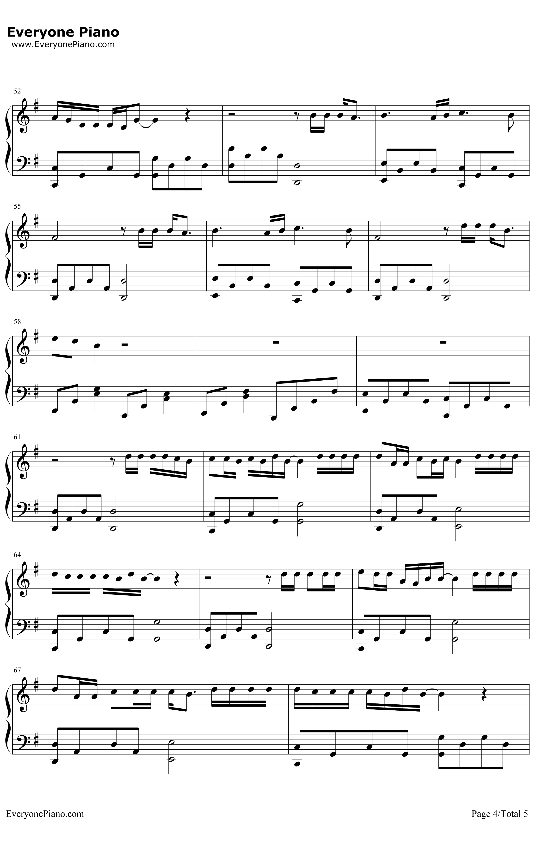 Let Her Go放手爱情钢琴谱-PassengerMikeRosenberg4