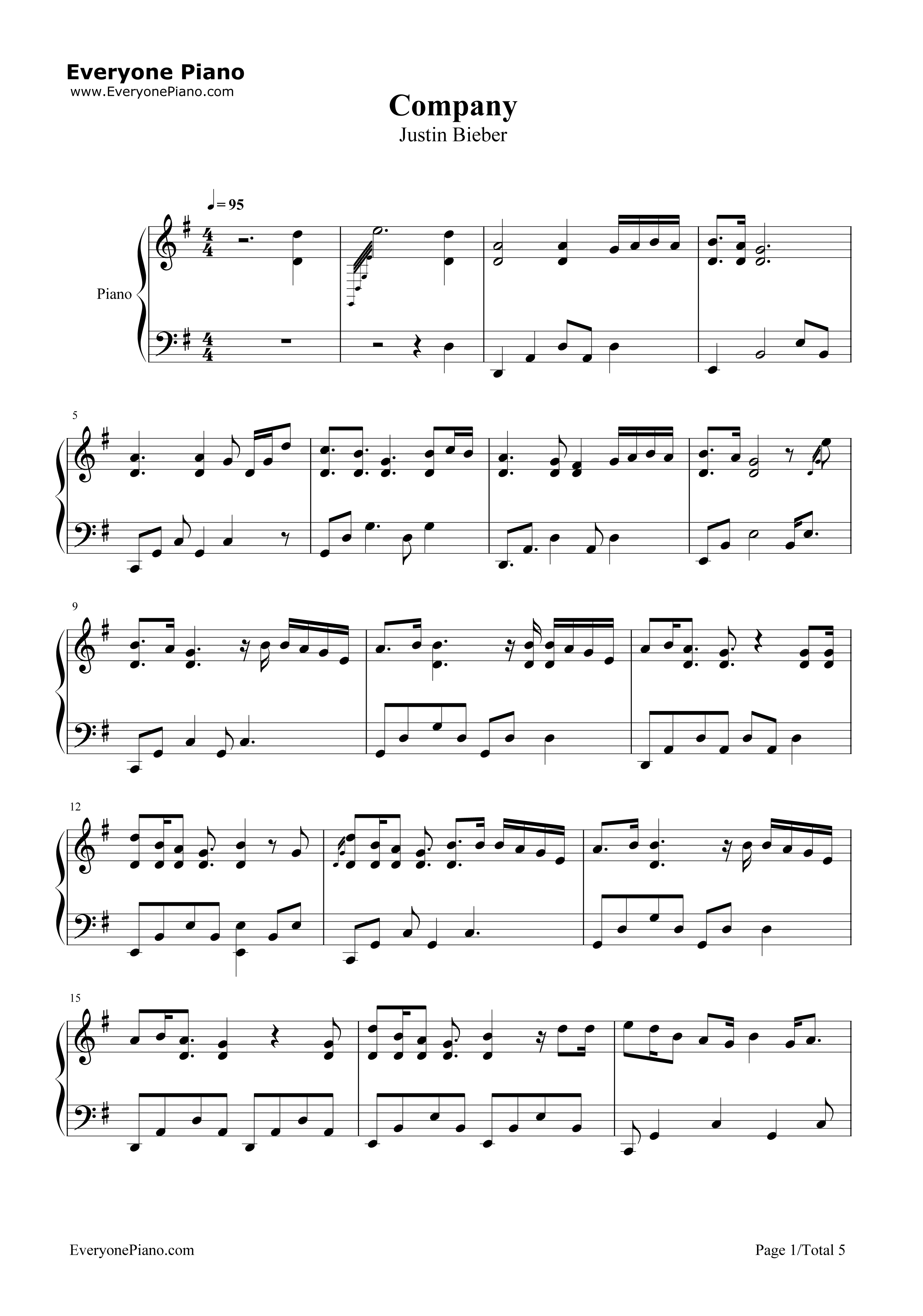 Company钢琴谱-Justin Bieber1