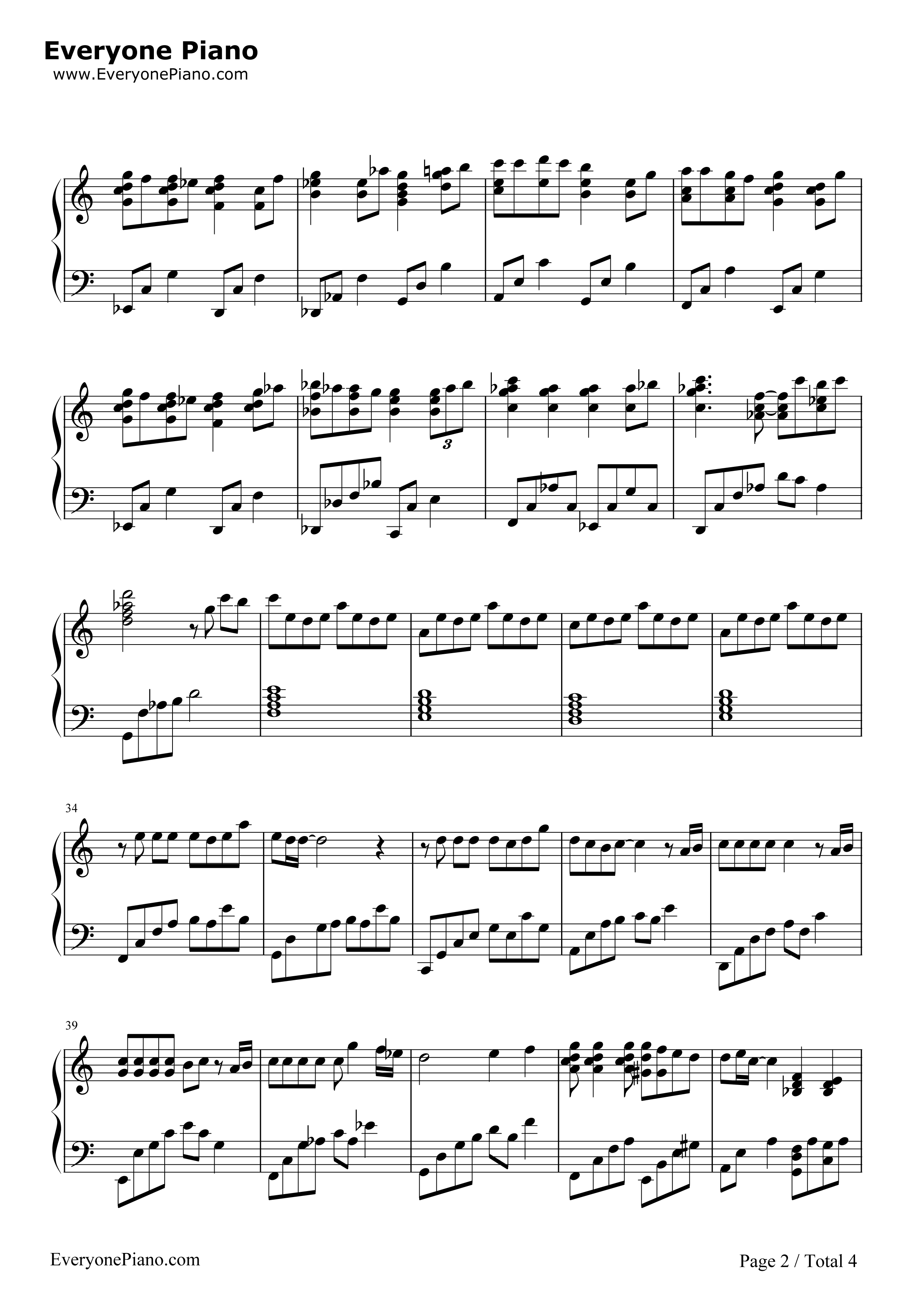 那一天的河川钢琴谱-久石让  Joe Hisaishi 宫崎骏2