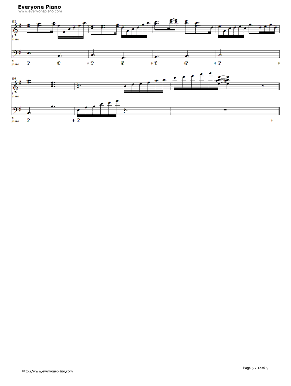 伤迹钢琴谱-Kalafina5