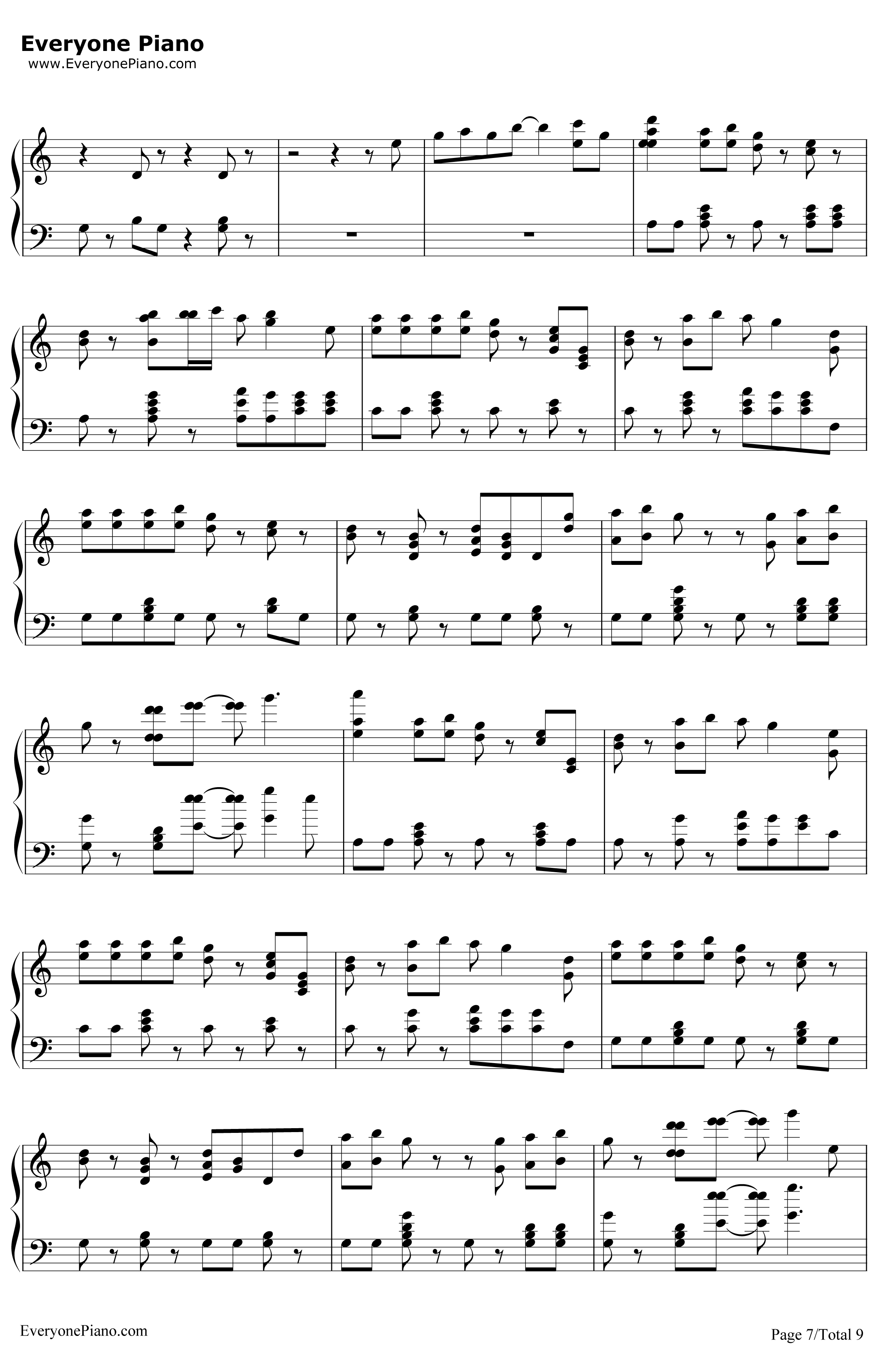 ShakeItOff钢琴谱-TaylorSwift7
