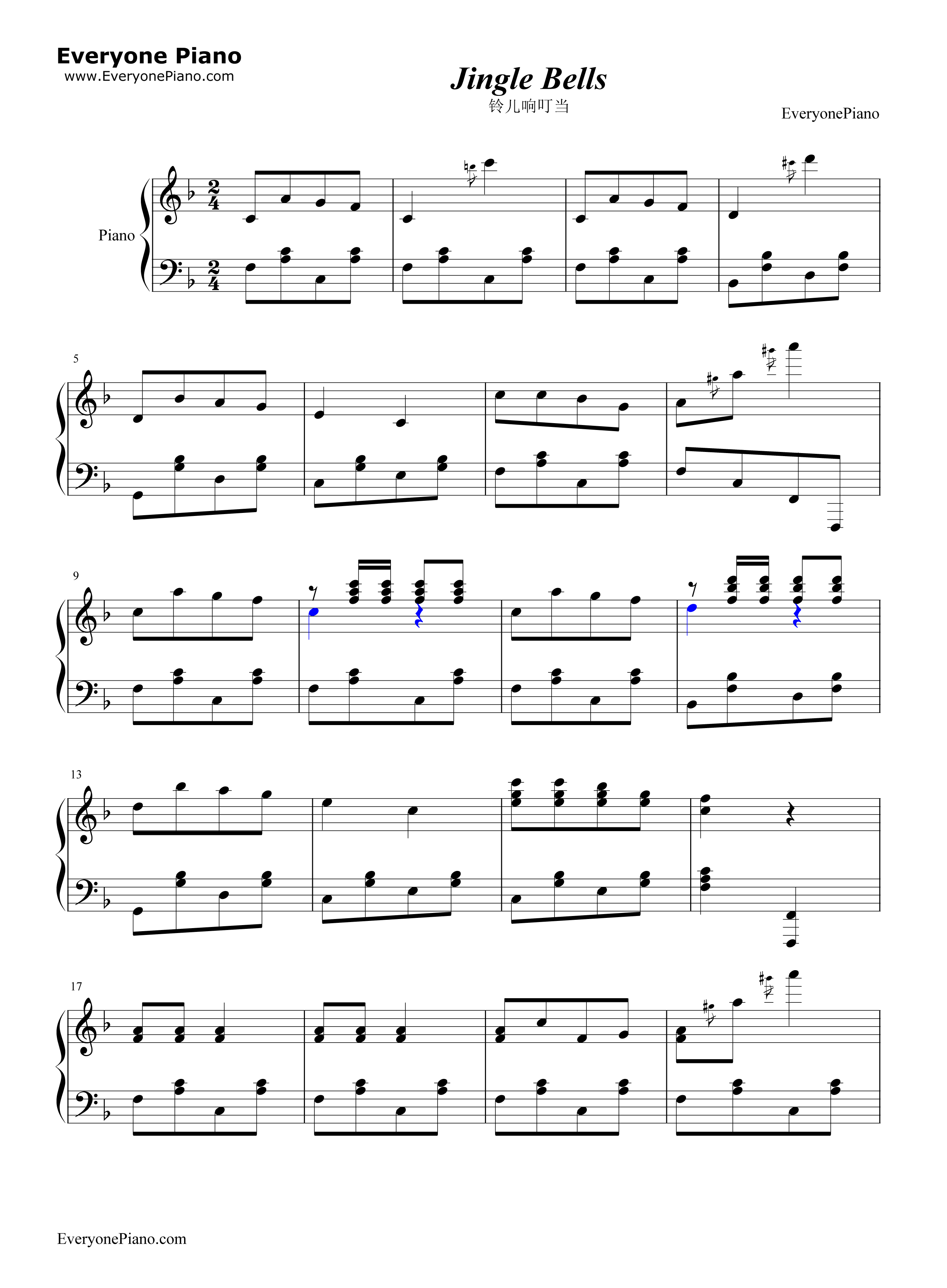 铃儿响叮当钢琴谱-James Lord Pierpont1