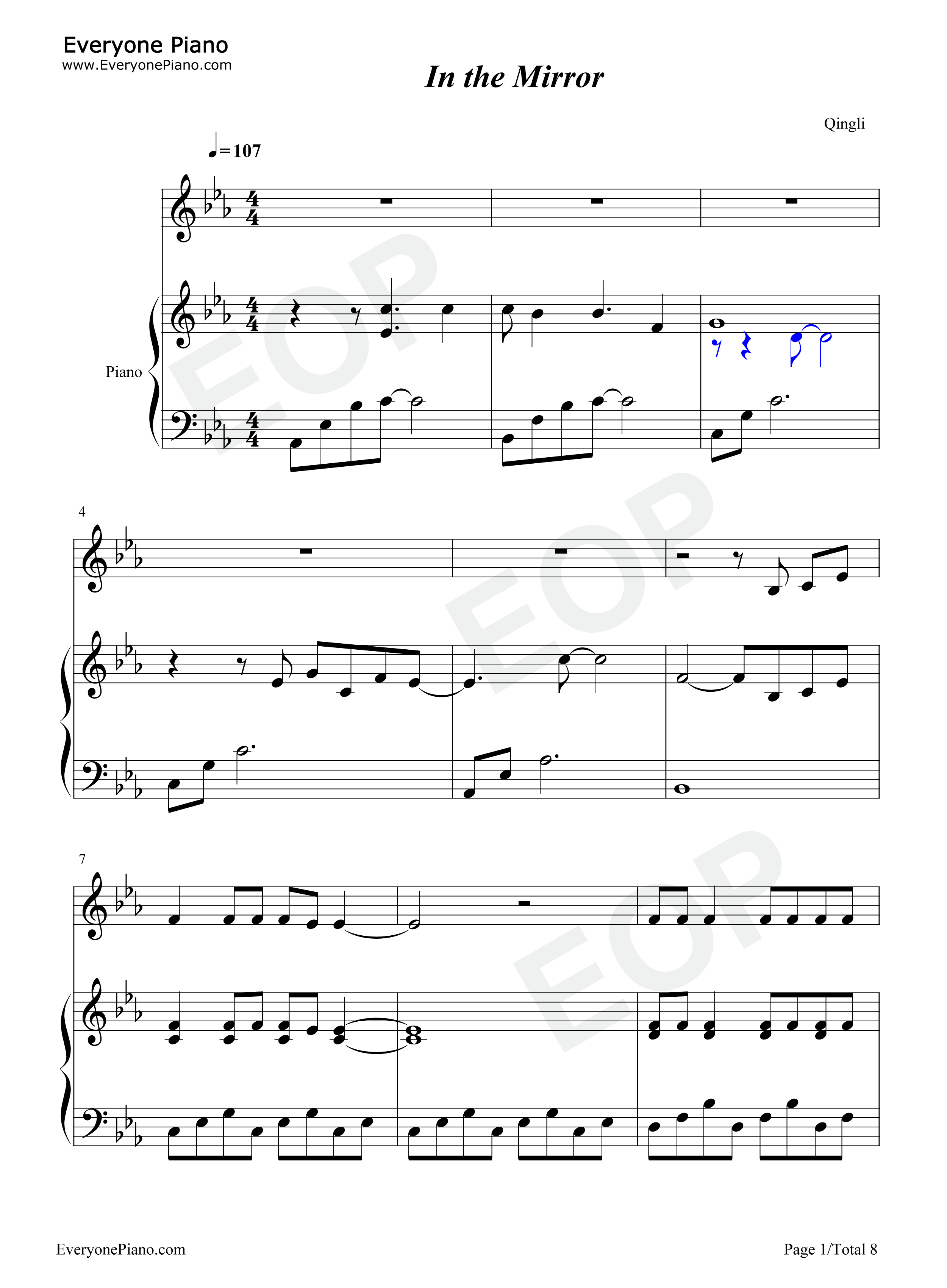 In the Mirror钢琴谱-Demi Lovato1