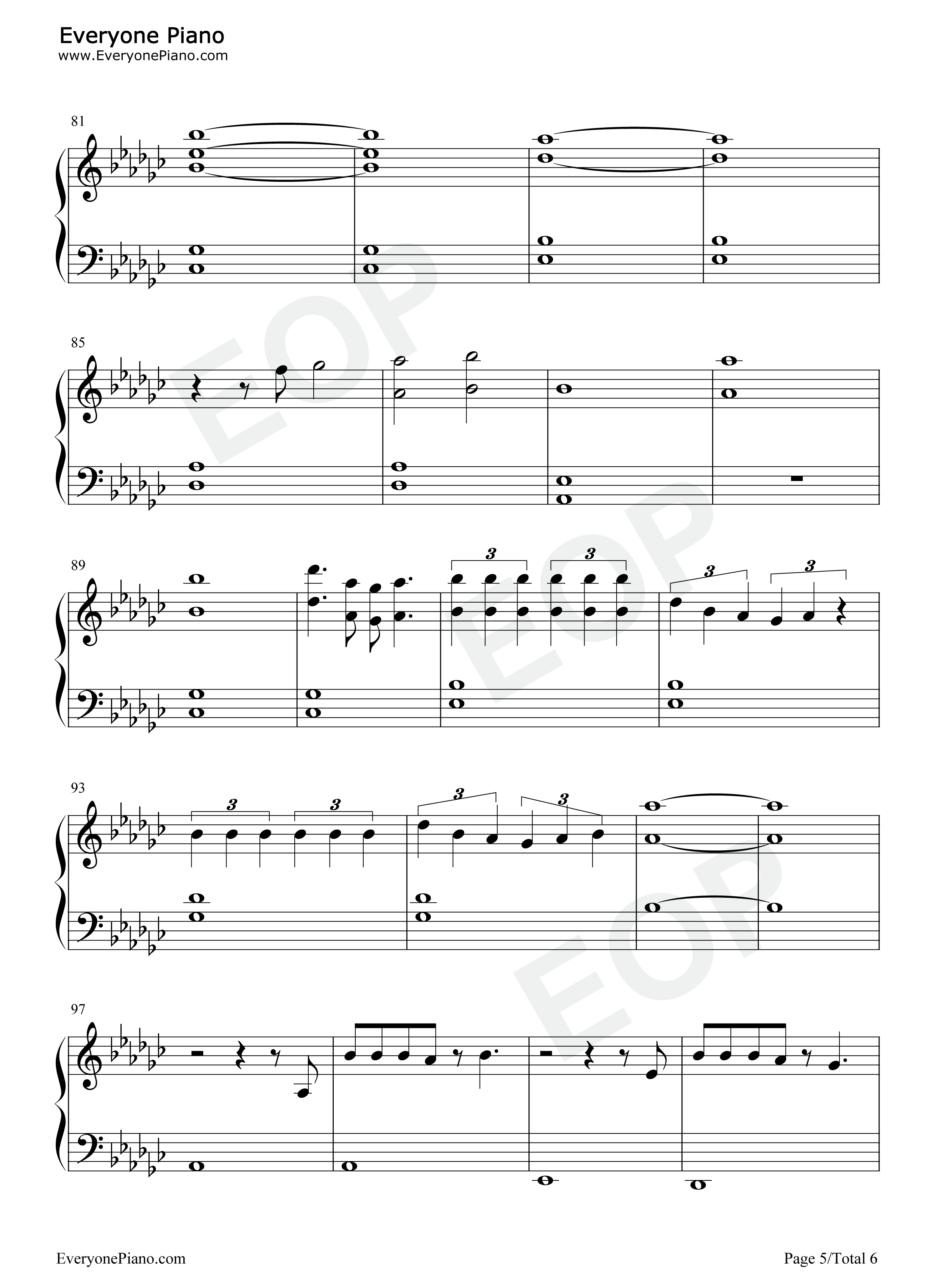 Cause for Concern钢琴谱-Lovejoy5