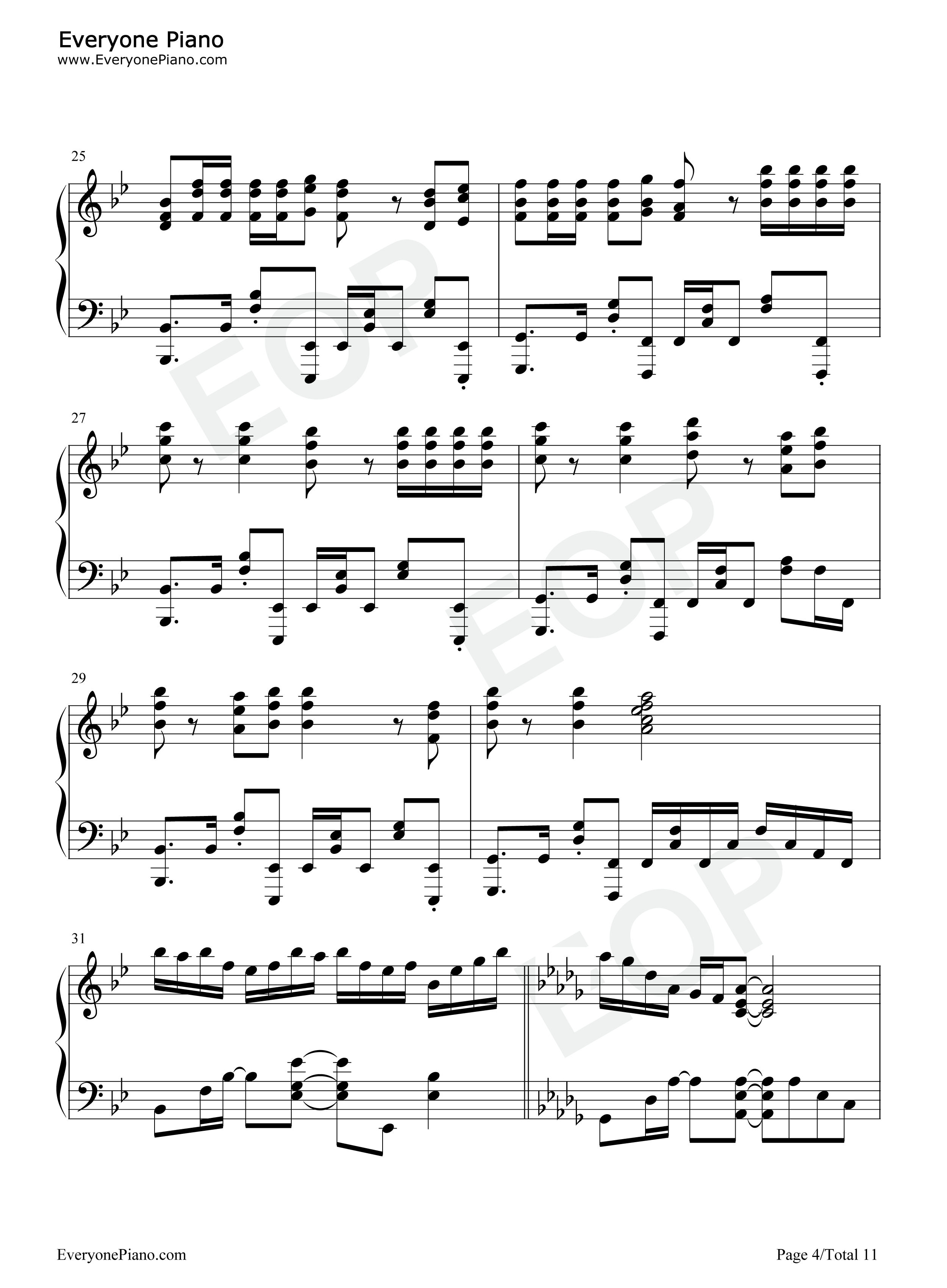 Only one yell钢琴谱-9-tie4