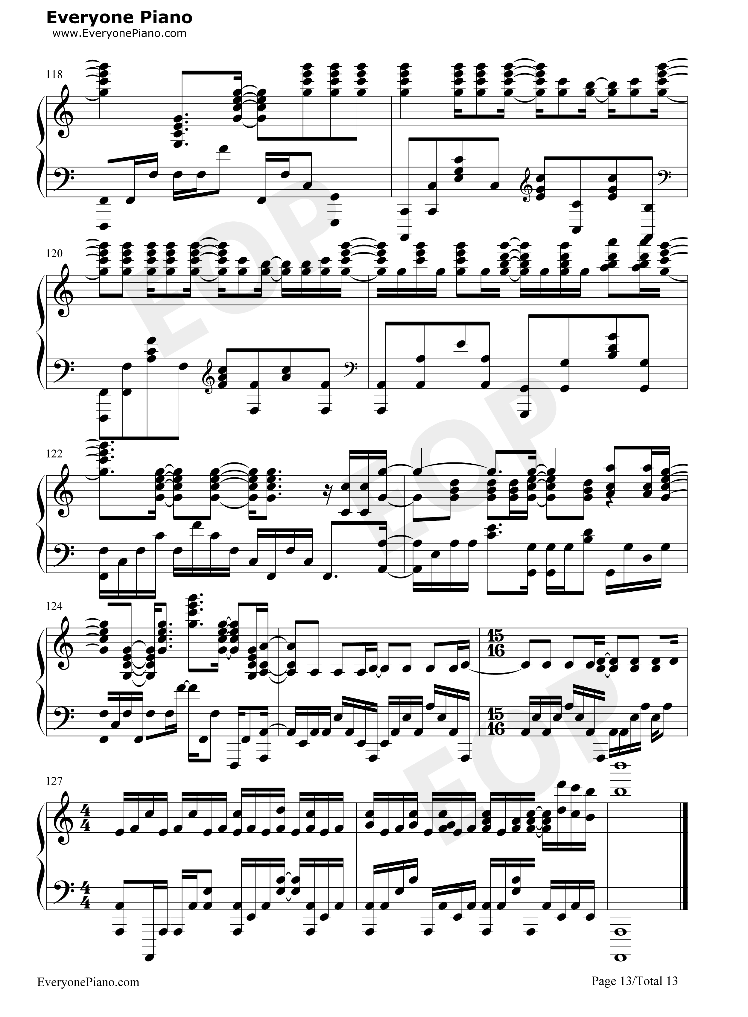 World End钢琴谱-FLOW13