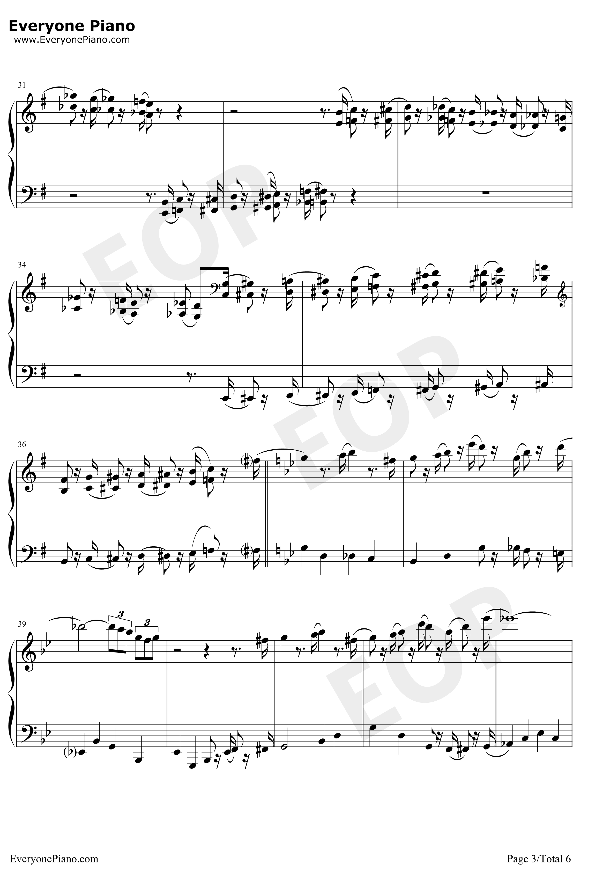 The Pink Panther Theme钢琴谱-HenryMancini-粉红豹主题曲3