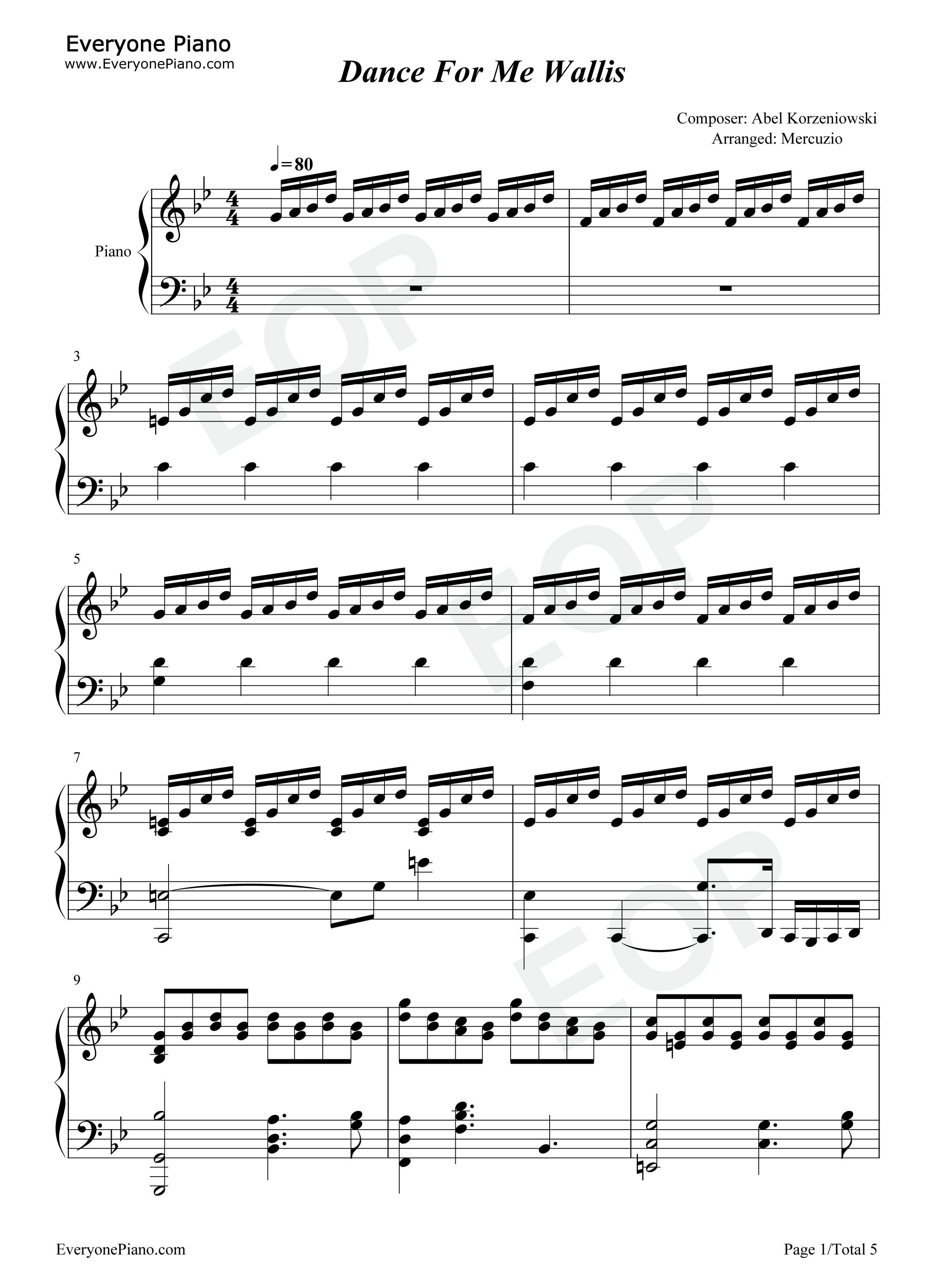 Dance For Me Wallis钢琴谱-Abel Korzeniowski1