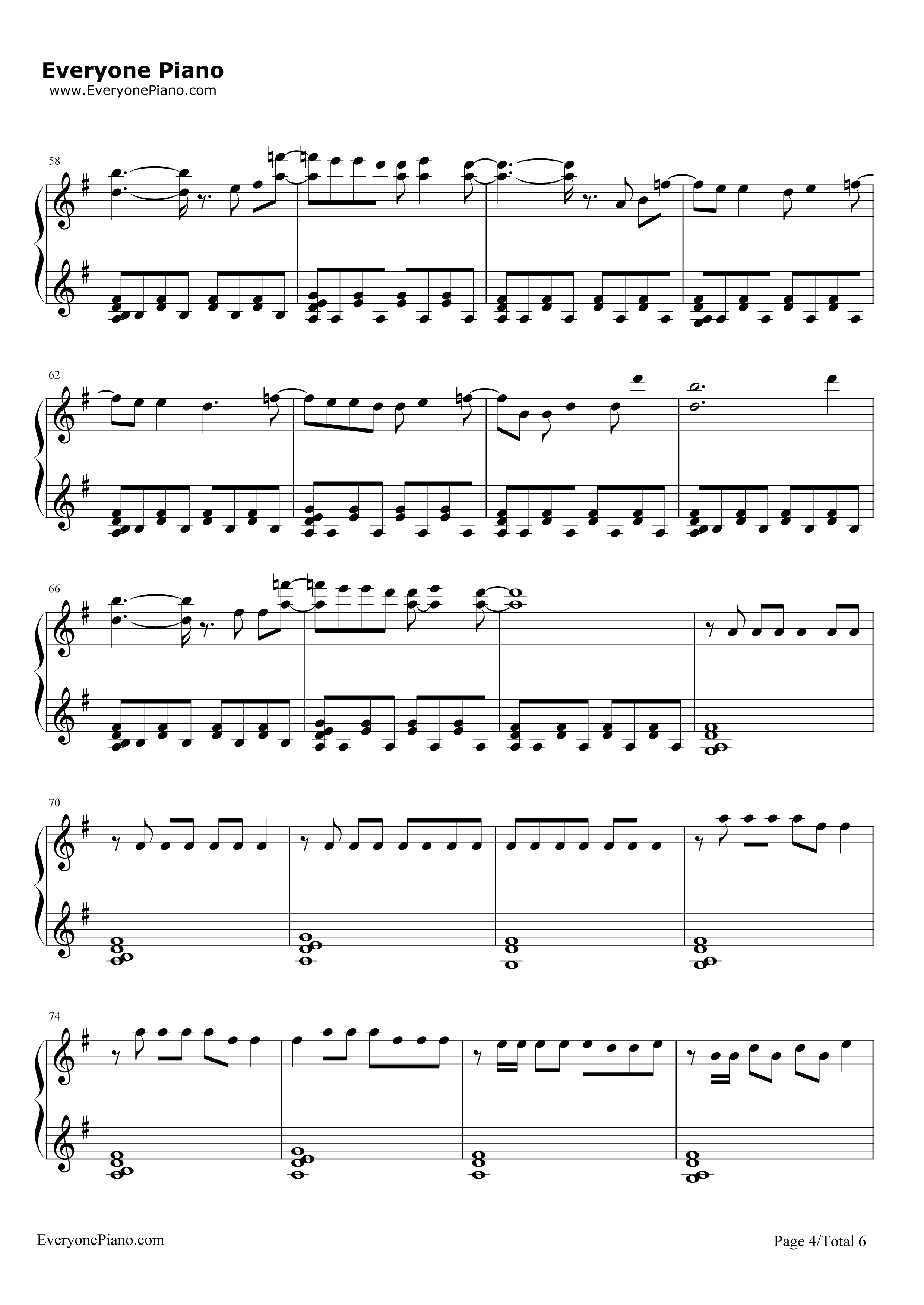 Sugar钢琴谱-Maroon 54