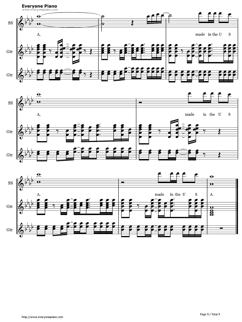 Made in the USA钢琴谱-Demi Lovato9
