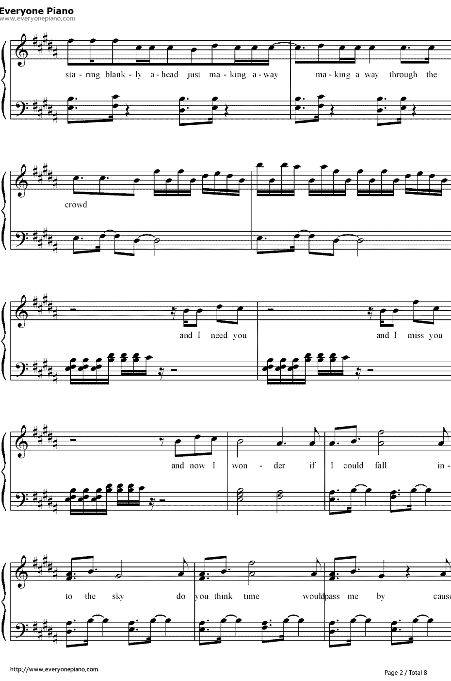 AThousandMiles钢琴谱-VanessaCarlton2