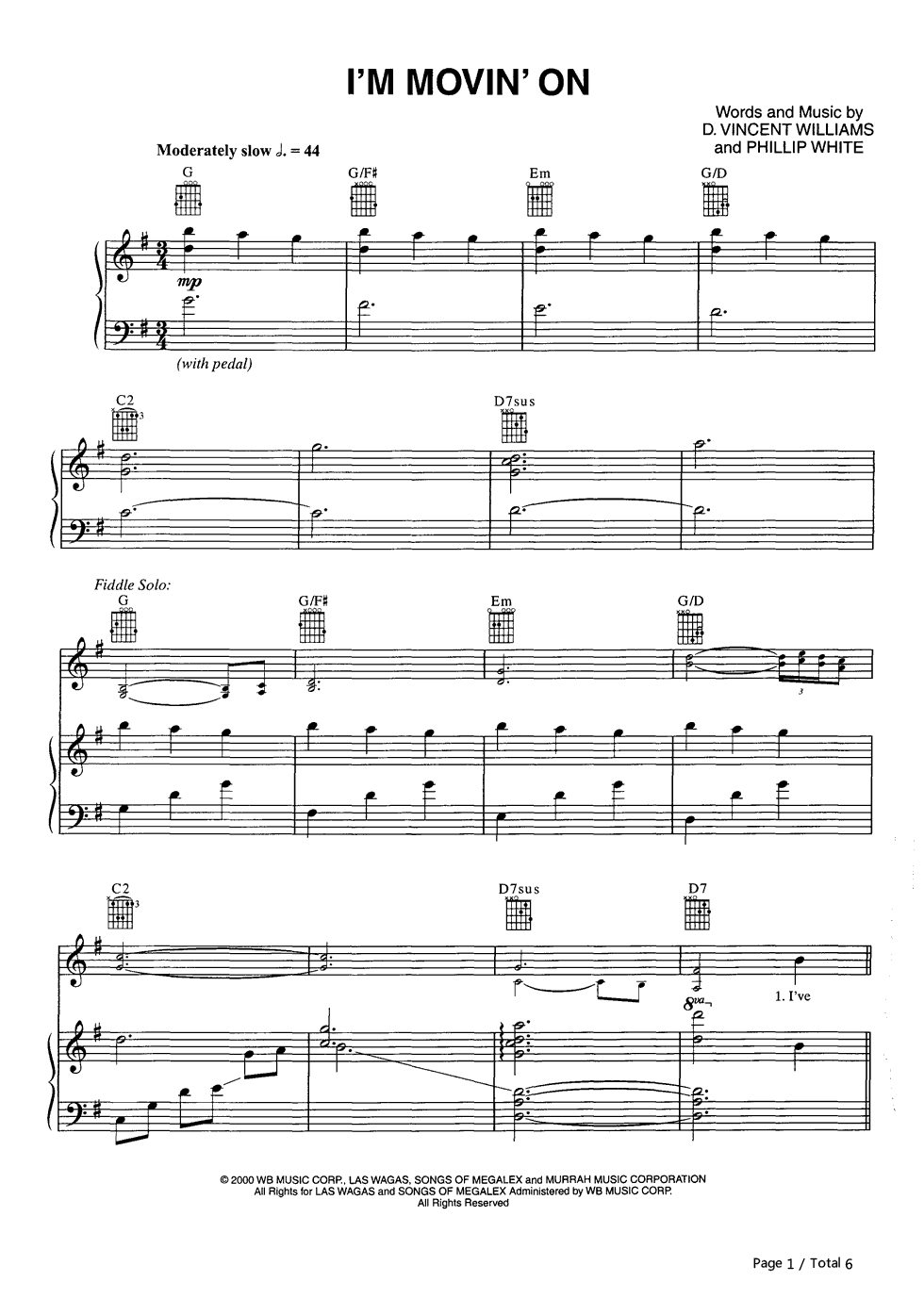 I'm Movin' On钢琴谱-Rascal Flatts1