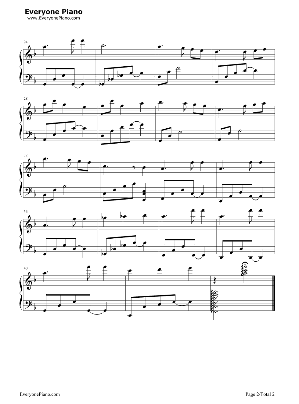 やさしい気持ち钢琴谱-前口涉2