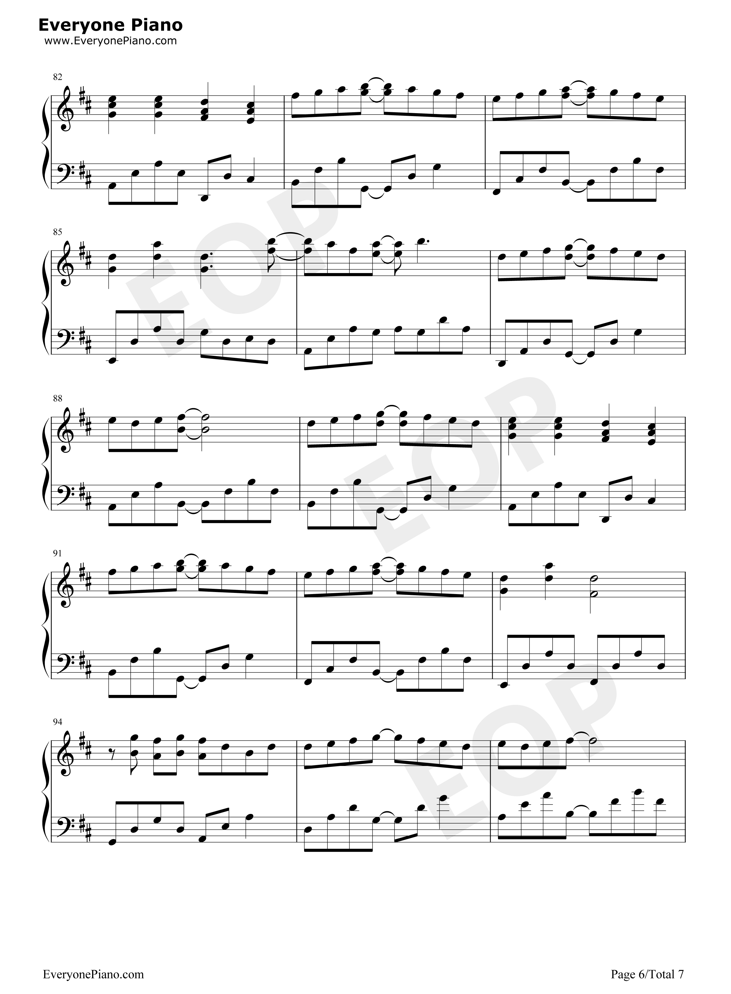 ひとつのハートで钢琴谱-三重野瞳6