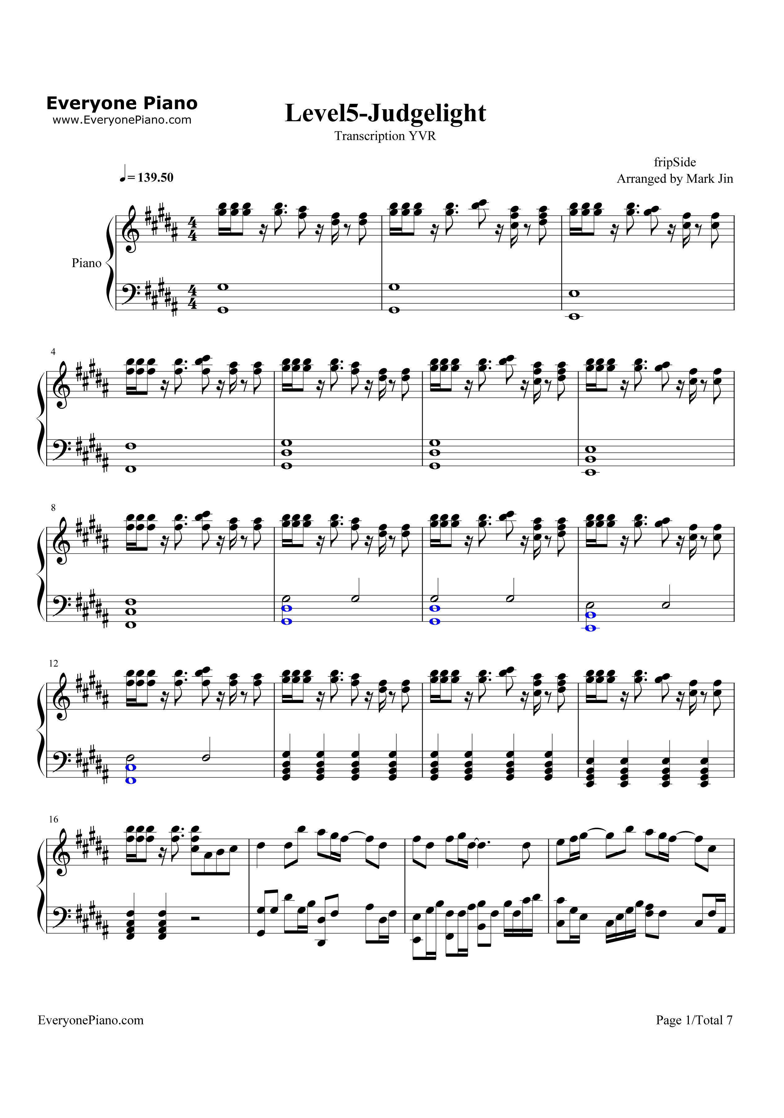 LEVEL5钢琴谱-fripSide1