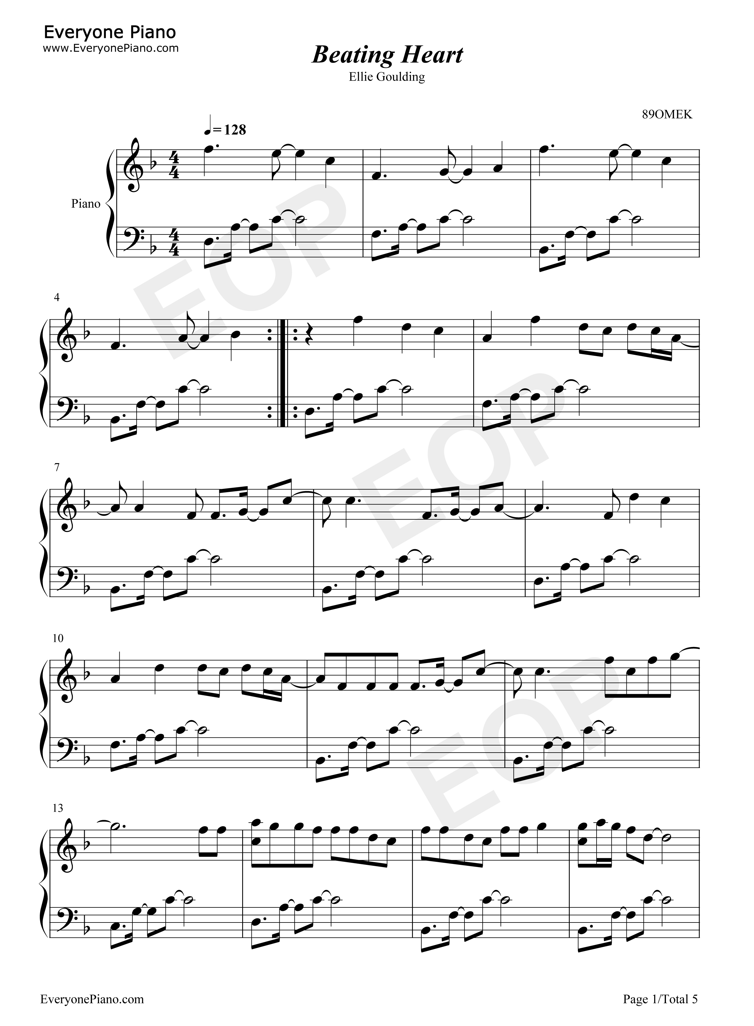 Beating Heart钢琴谱-Ellie Goulding1