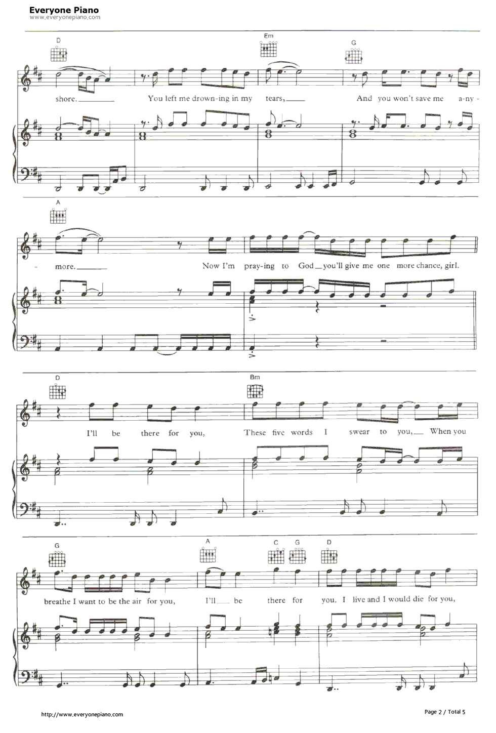 I'll Be There for You钢琴谱-Bon Jovi2